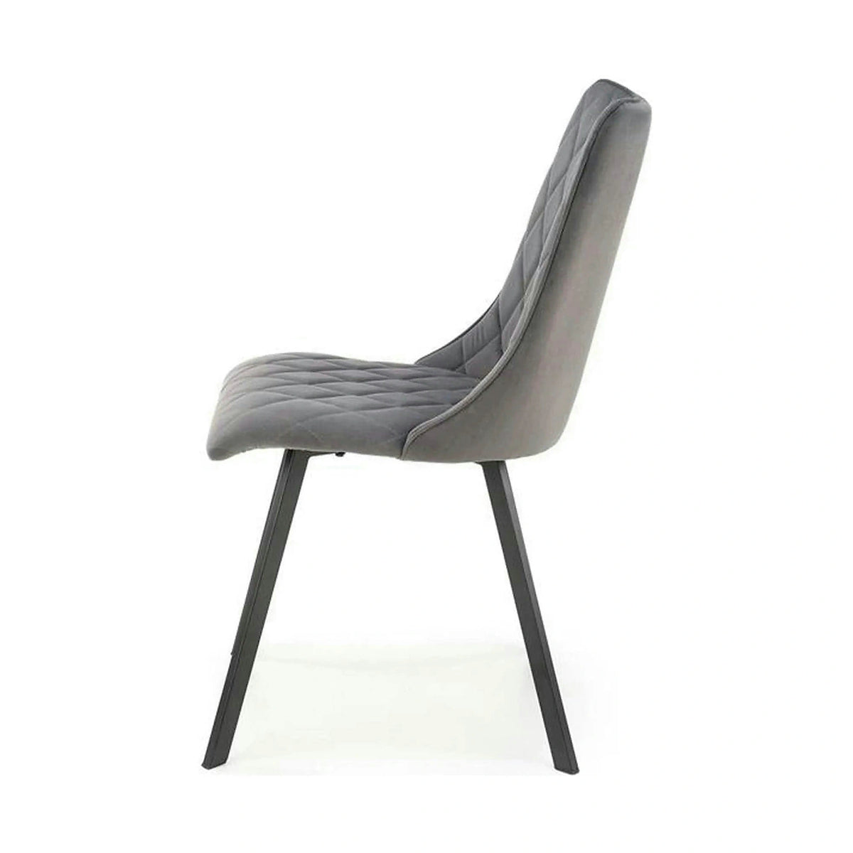 Scaun K450, gri/negru, stofa catifelata/metal, 44x58x85 cm