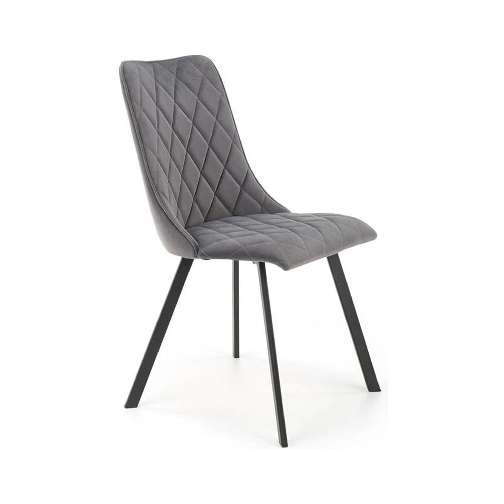 Scaun K450, gri/negru, stofa catifelata/metal, 44x58x85 cm