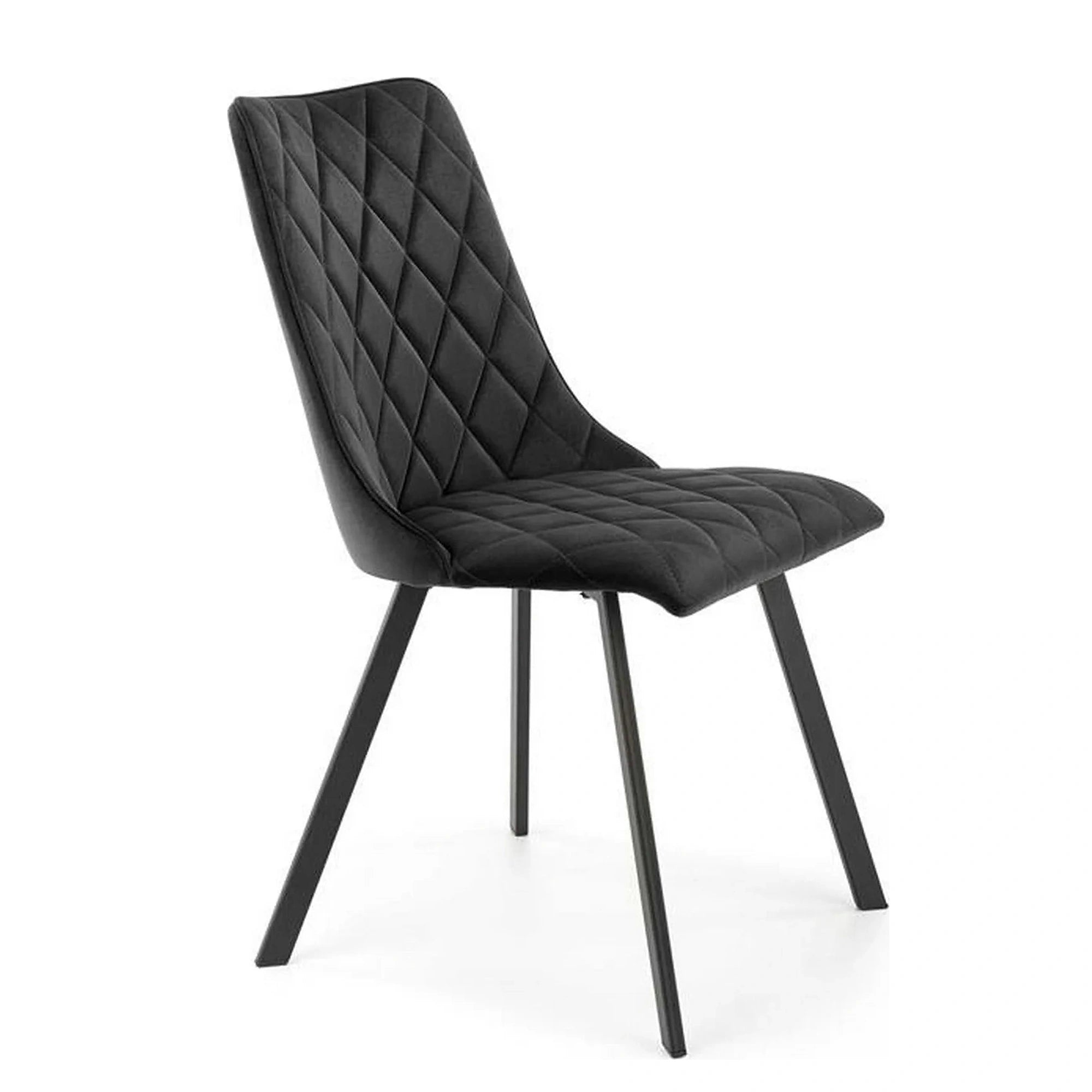 Scaun K450, negru, stofa catifelata/metal, 44x58x85 cm