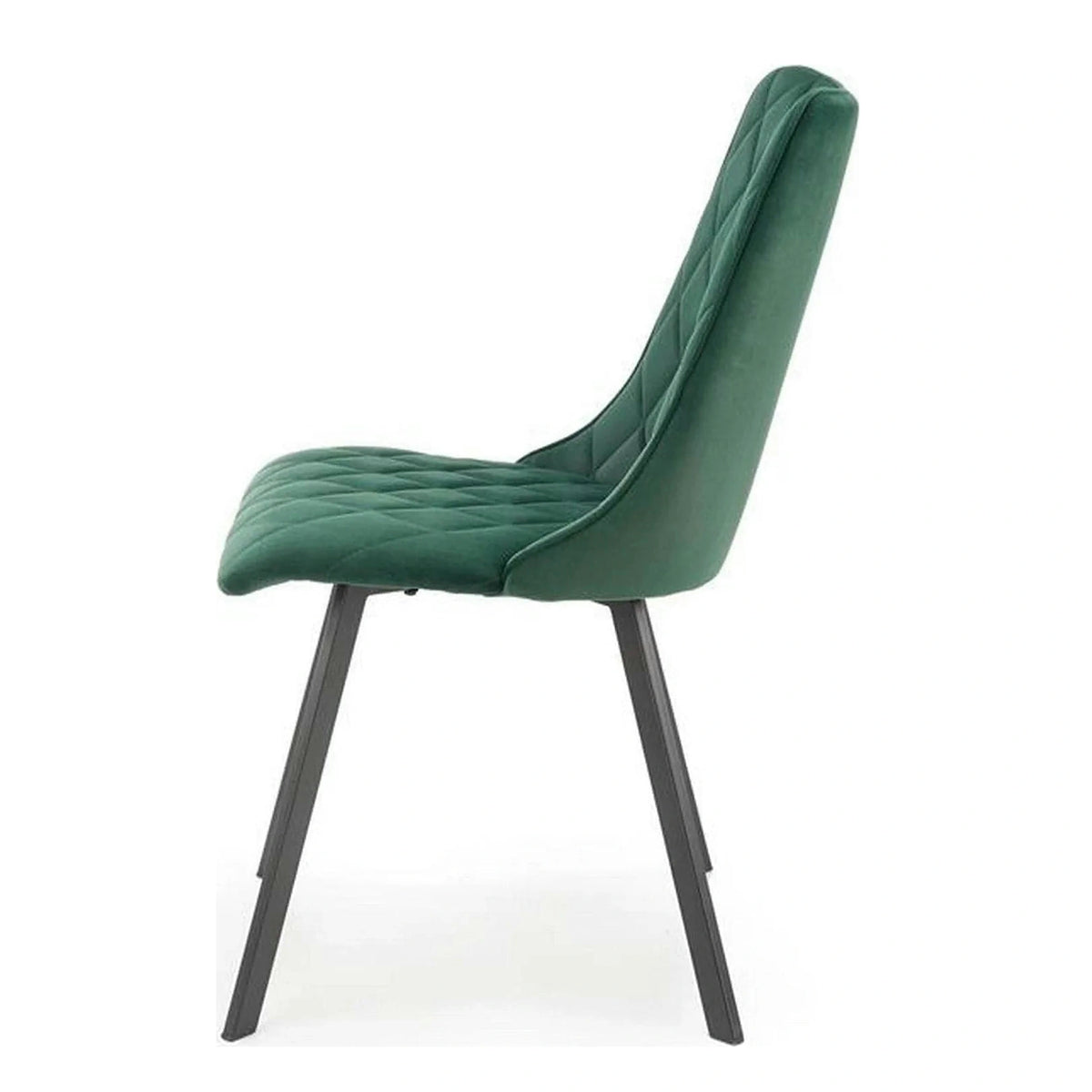 Scaun K450, verde/negru, stofa catifelata/metal, 44x58x85 cm