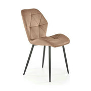 Scaun K453, bej/negru, stofa catifelata/metal, 48x53x86 cm