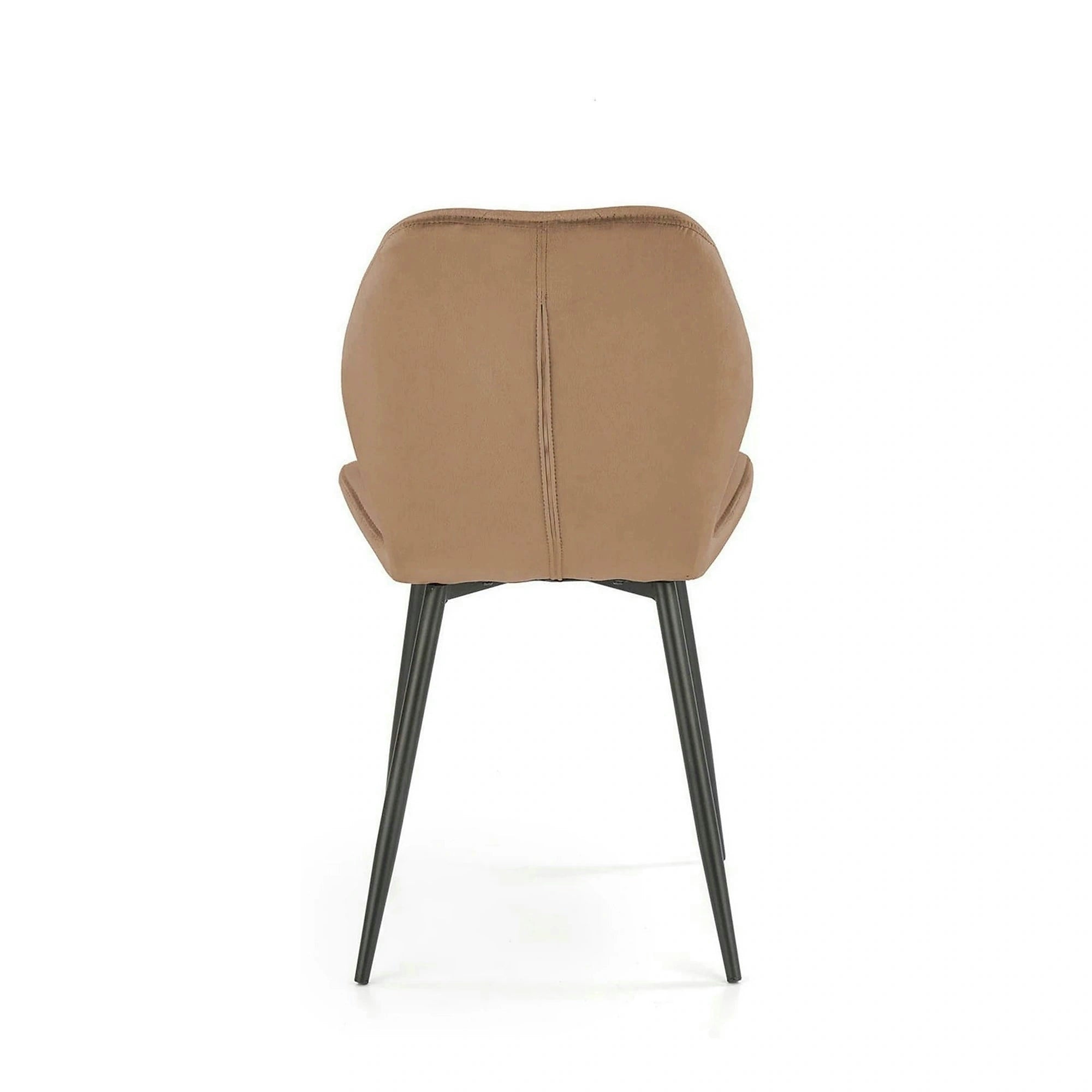 Scaun K453, bej/negru, stofa catifelata/metal, 48x53x86 cm