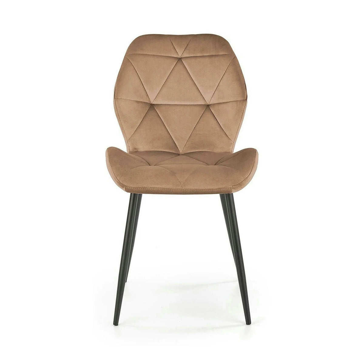 Scaun K453, bej/negru, stofa catifelata/metal, 48x53x86 cm