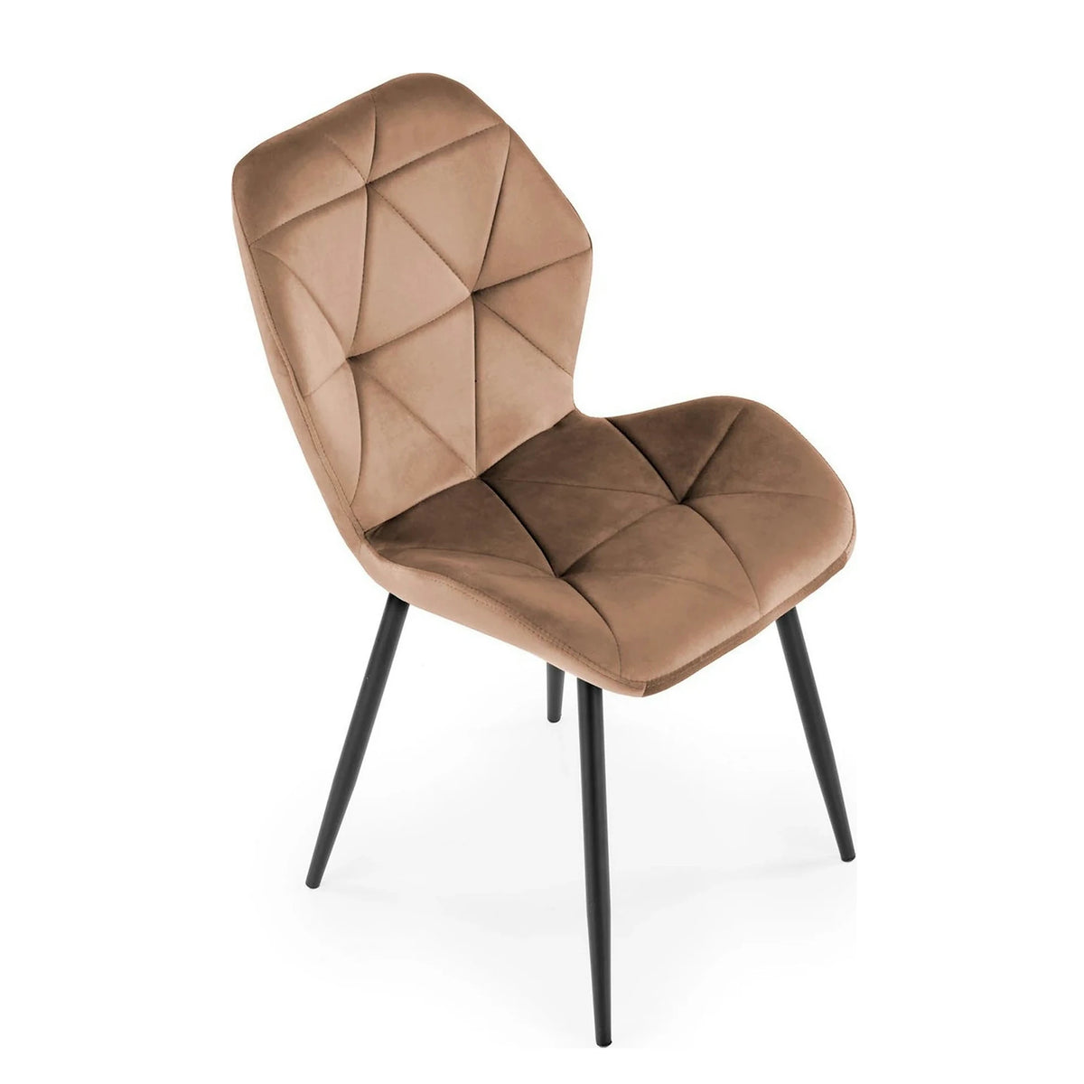 Scaun K453, bej/negru, stofa catifelata/metal, 48x53x86 cm