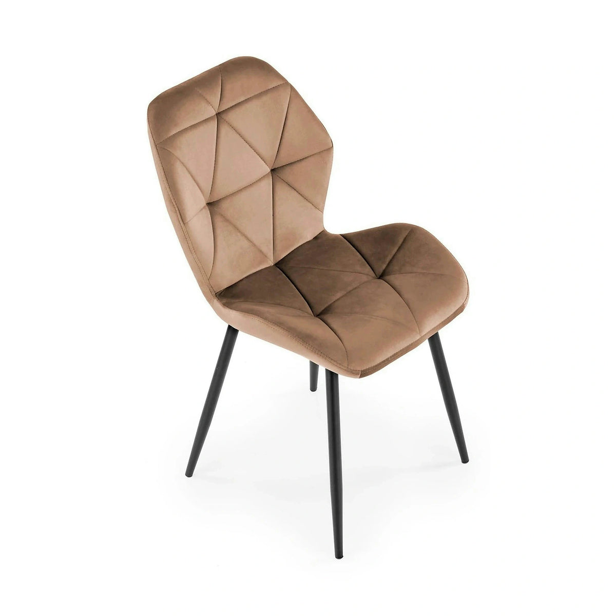 Scaun K453, bej/negru, stofa catifelata/metal, 48x53x86 cm