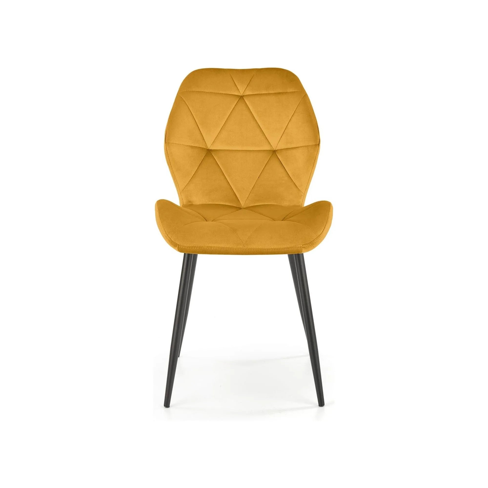 Scaun K453, galben mustar, stofa catifelata/metal, 48x53x86 cm