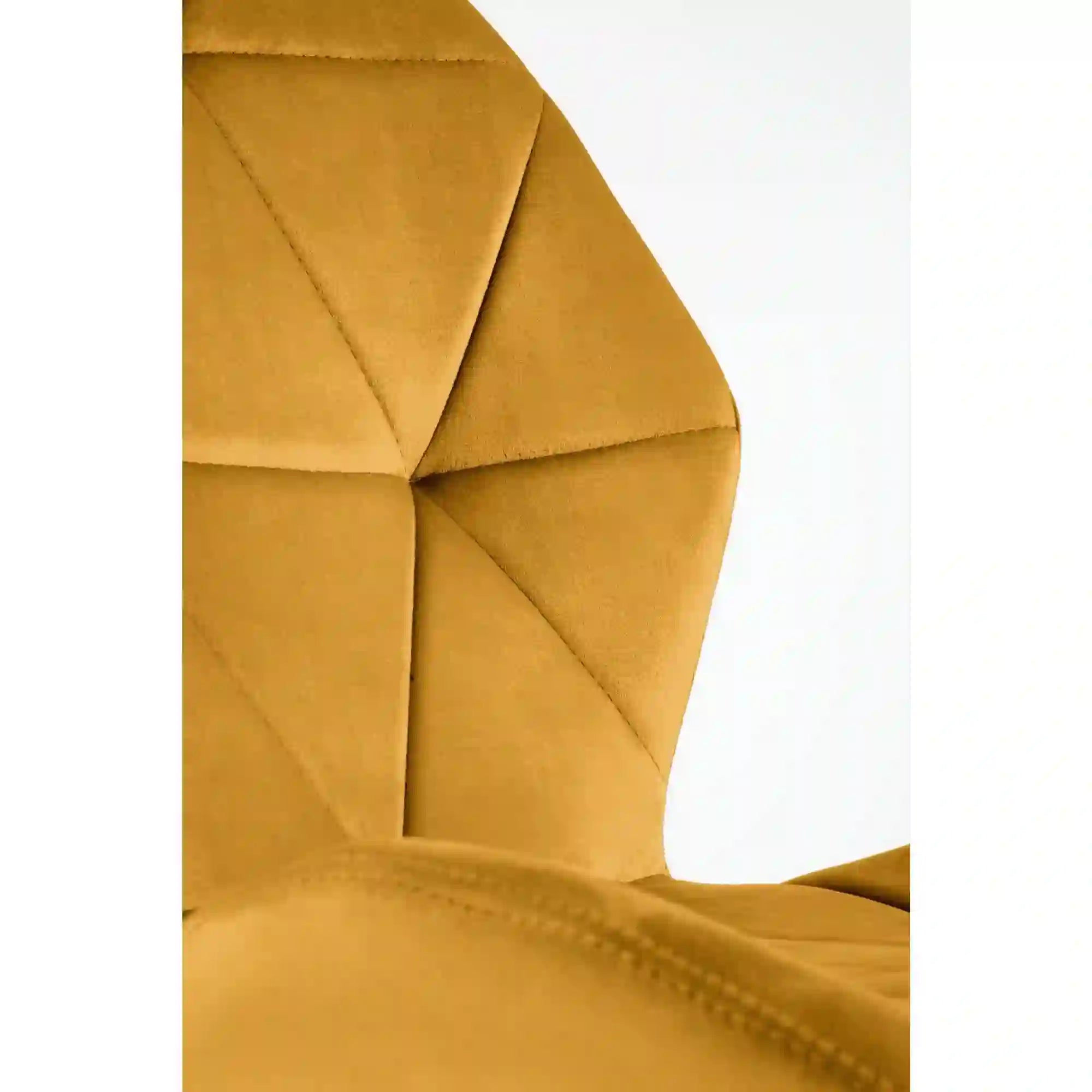 Scaun K453, galben mustar, stofa catifelata/metal, 48x53x86 cm