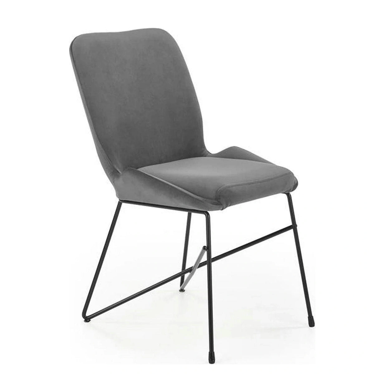 Scaun K454, gri/negru, stofa catifelata/metal, 46x55x83 CM