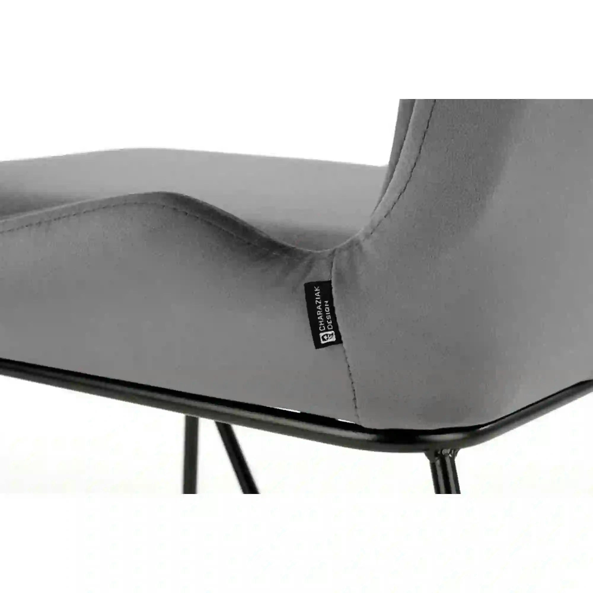 Scaun K454, gri/negru, stofa catifelata/metal, 46x55x83 CM