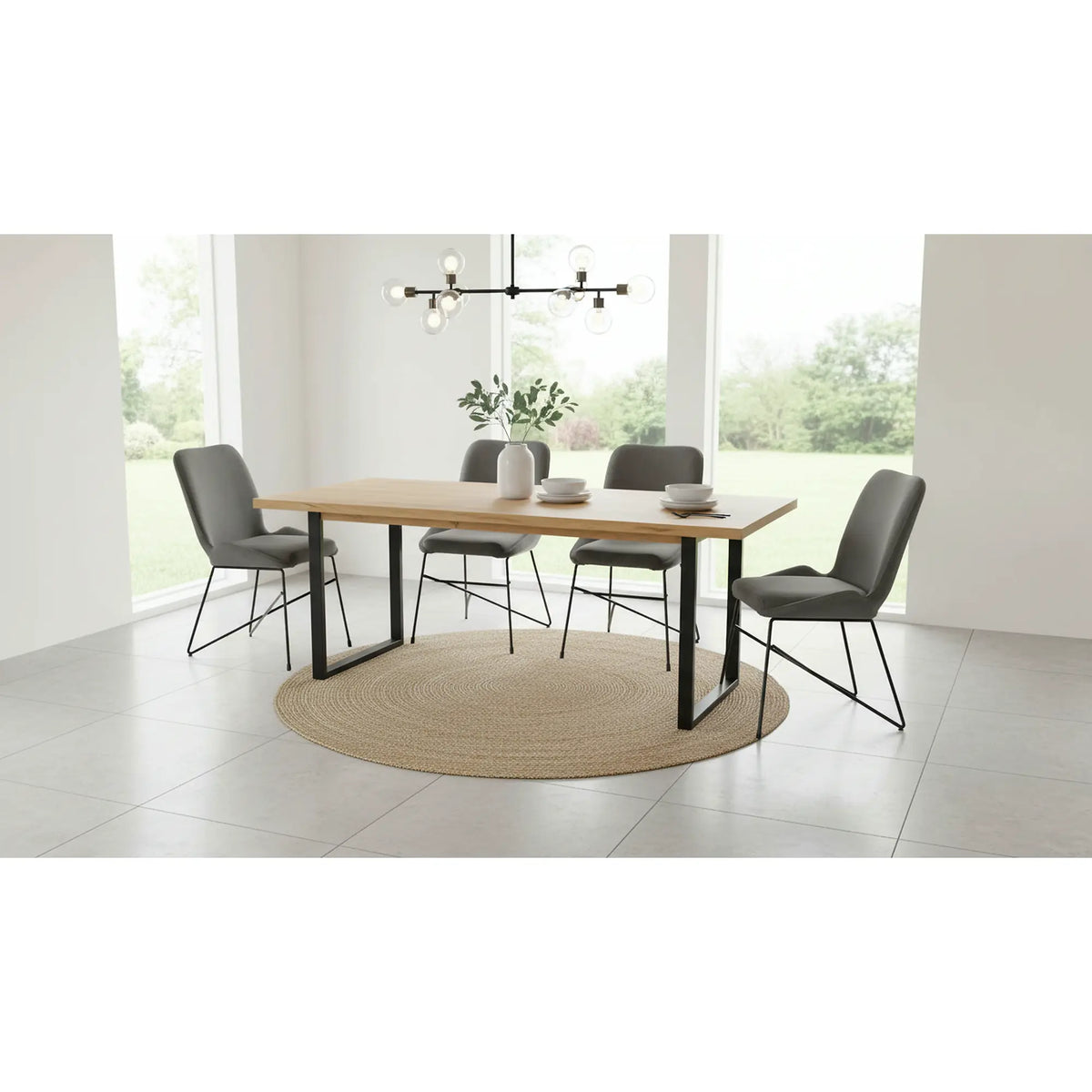 Scaun K454, gri/negru, stofa catifelata/metal, 46x55x83 CM