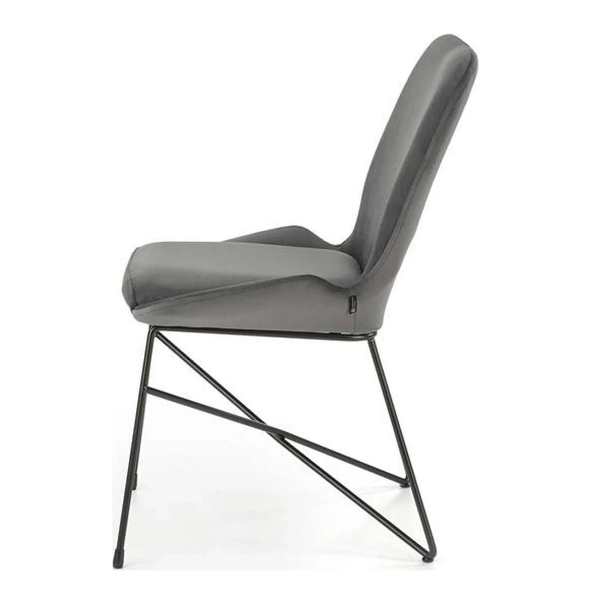 Scaun K454, gri/negru, stofa catifelata/metal, 46x55x83 CM