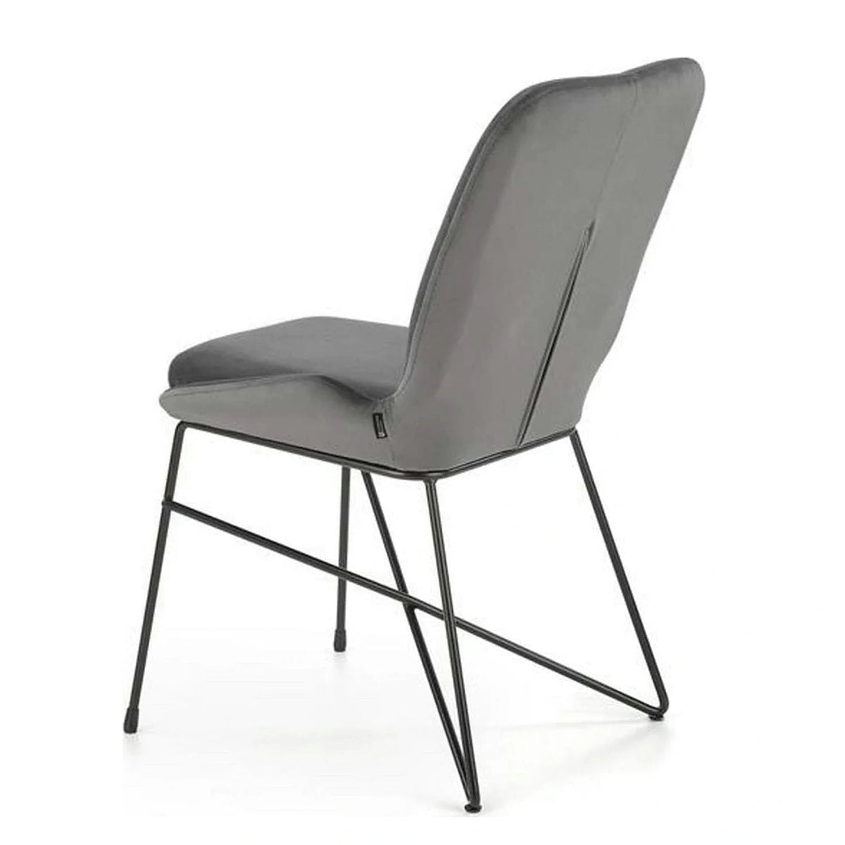 Scaun K454, gri/negru, stofa catifelata/metal, 46x55x83 CM