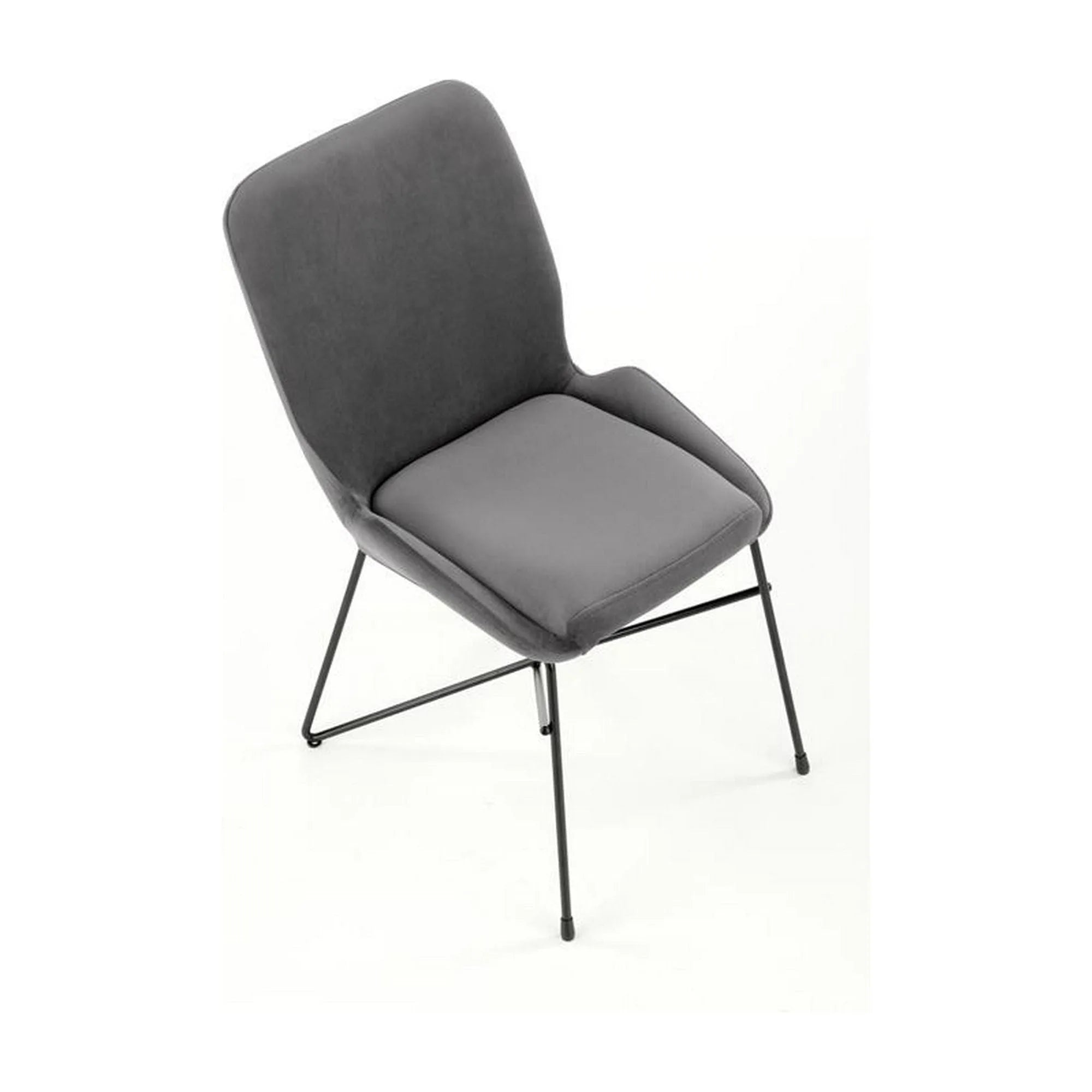 Scaun K454, gri/negru, stofa catifelata/metal, 46x55x83 CM