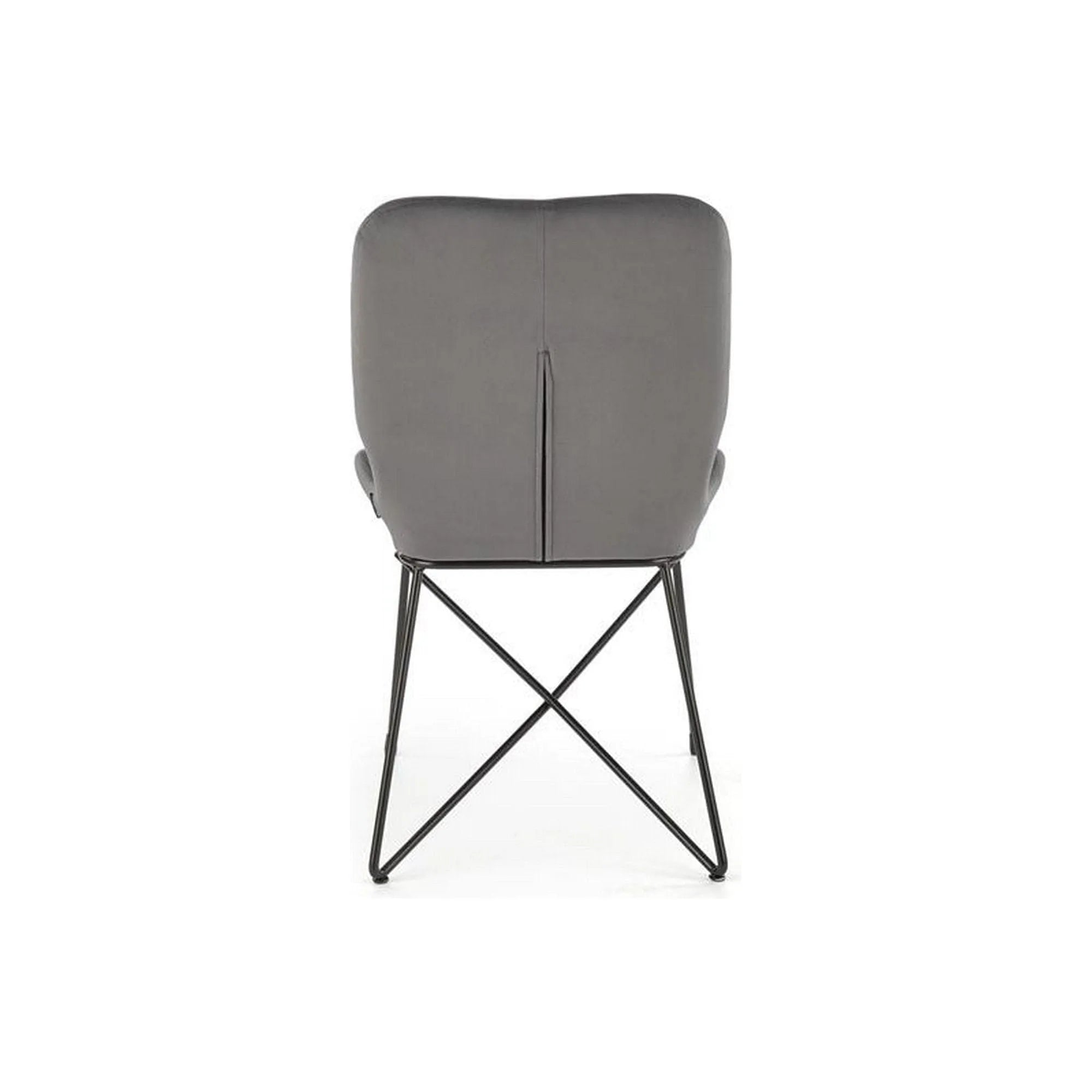 Scaun K454, gri/negru, stofa catifelata/metal, 46x55x83 CM