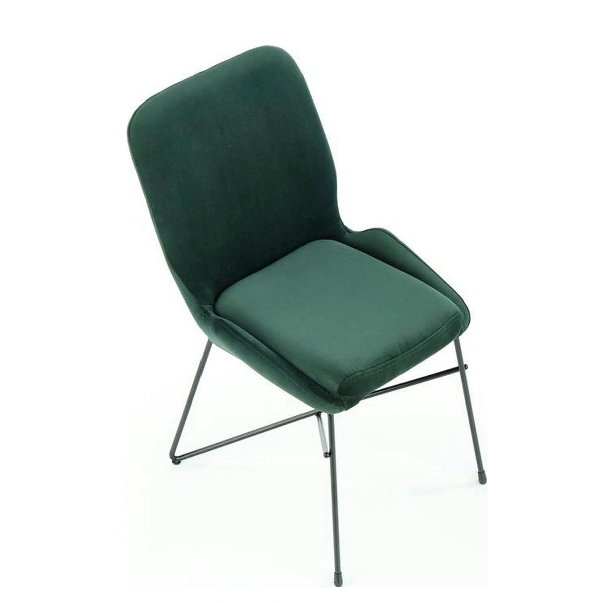 Scaun K454, verde/negru, stofa catifelata/metal, 46x55x83 cm