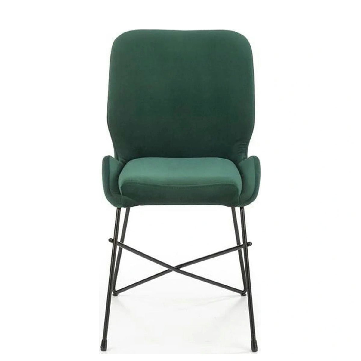 Scaun K454, verde/negru, stofa catifelata/metal, 46x55x83 cm