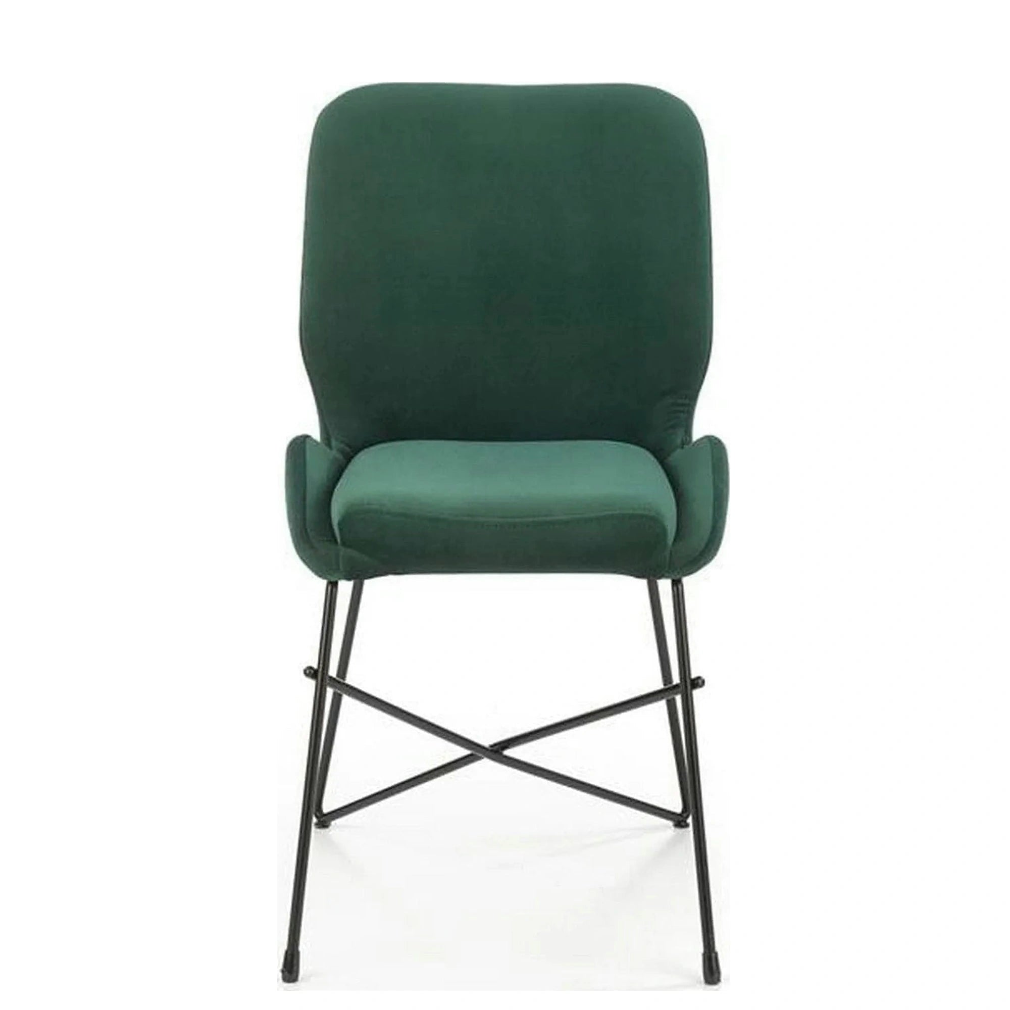 Scaun K454, verde/negru, stofa catifelata/metal, 46x55x83 cm