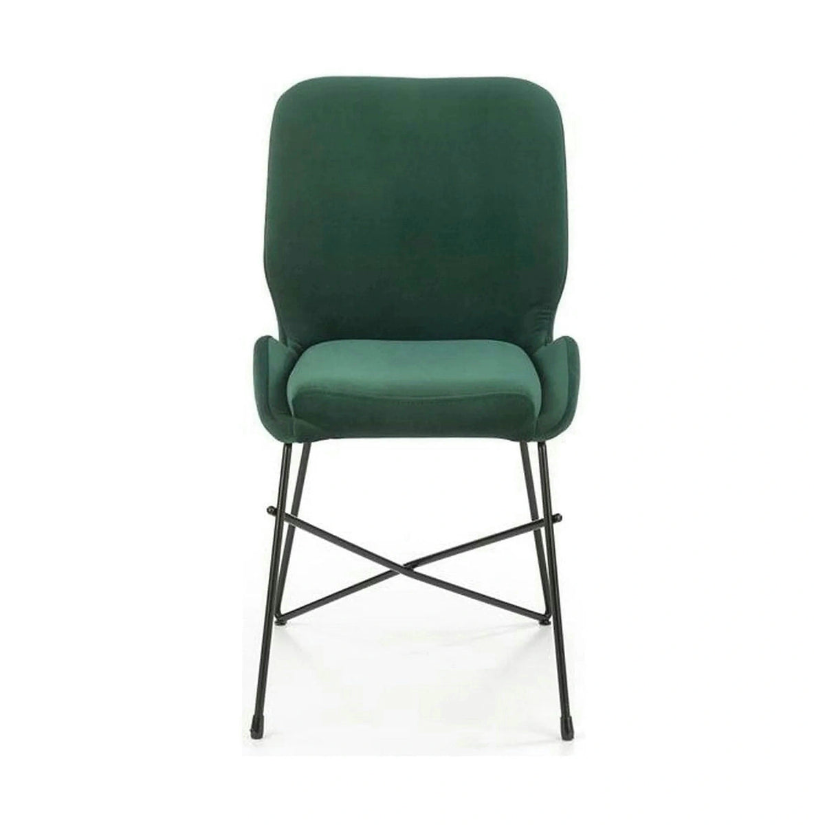 Scaun K454, verde/negru, stofa catifelata/metal, 46x55x83 cm