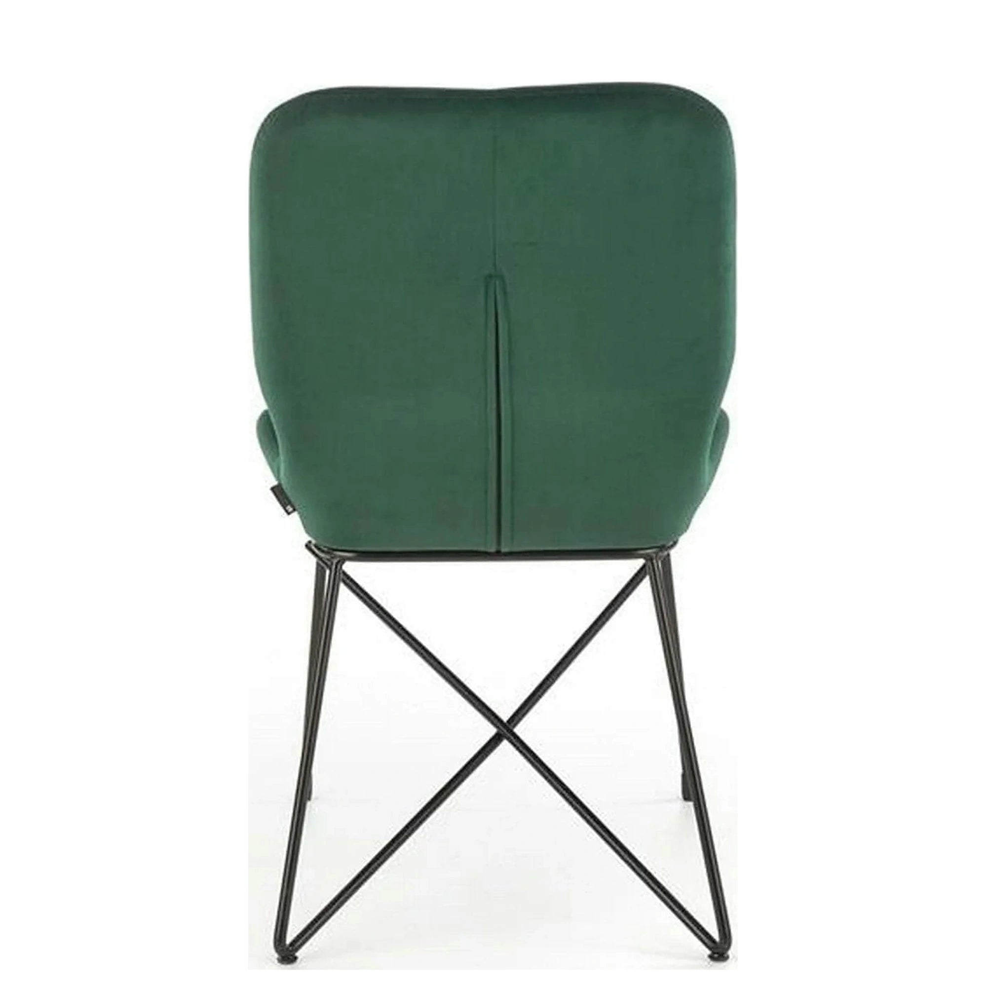 Scaun K454, verde/negru, stofa catifelata/metal, 46x55x83 cm