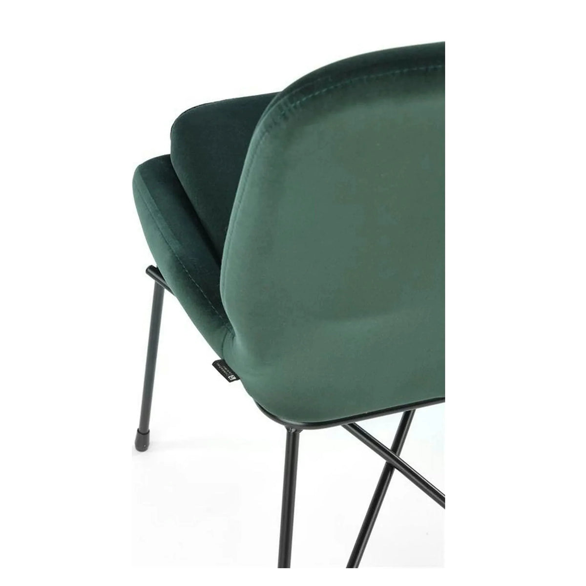 Scaun K454, verde/negru, stofa catifelata/metal, 46x55x83 cm