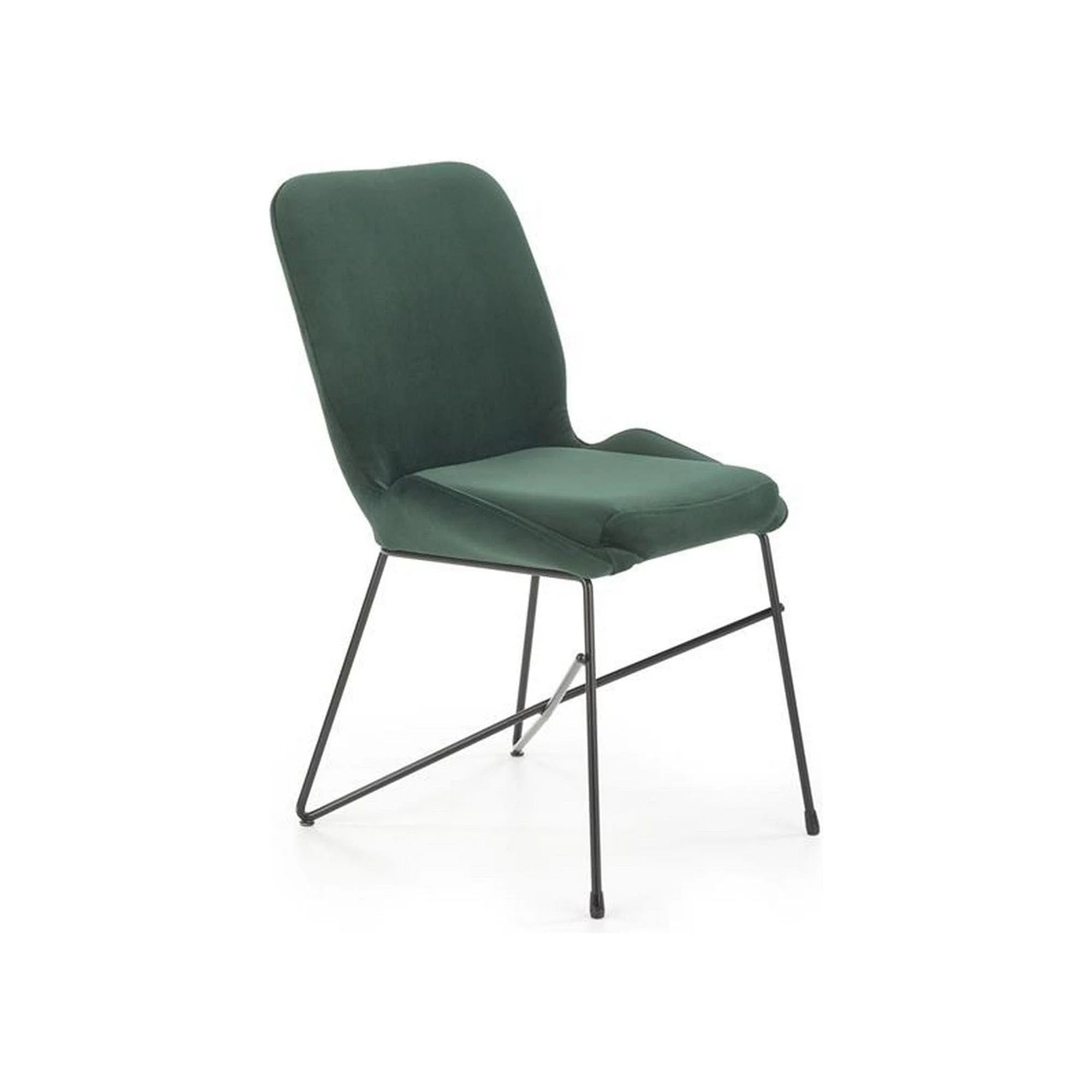 Scaun K454, verde/negru, stofa catifelata/metal, 46x55x83 cm