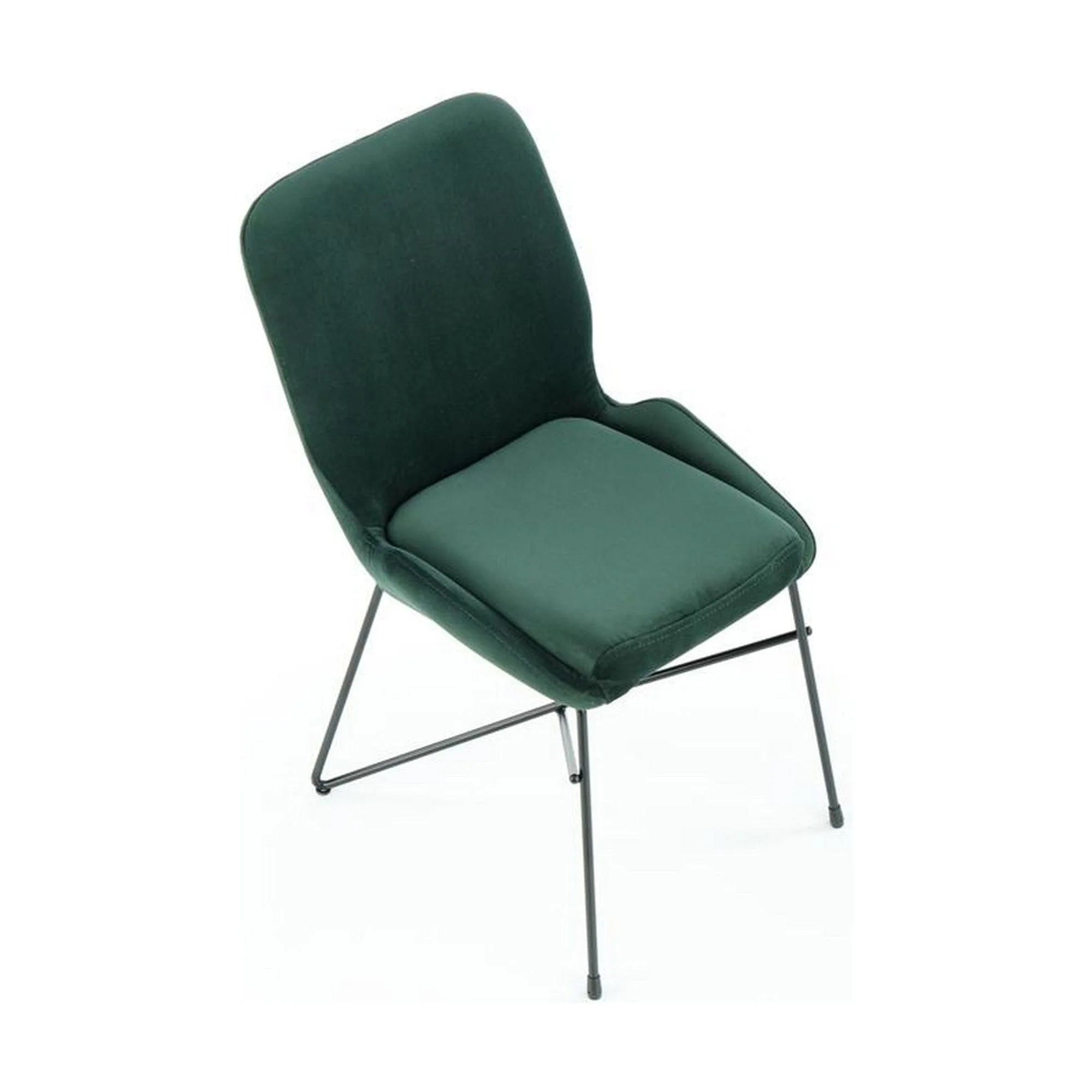 Scaun K454, verde/negru, stofa catifelata/metal, 46x55x83 cm