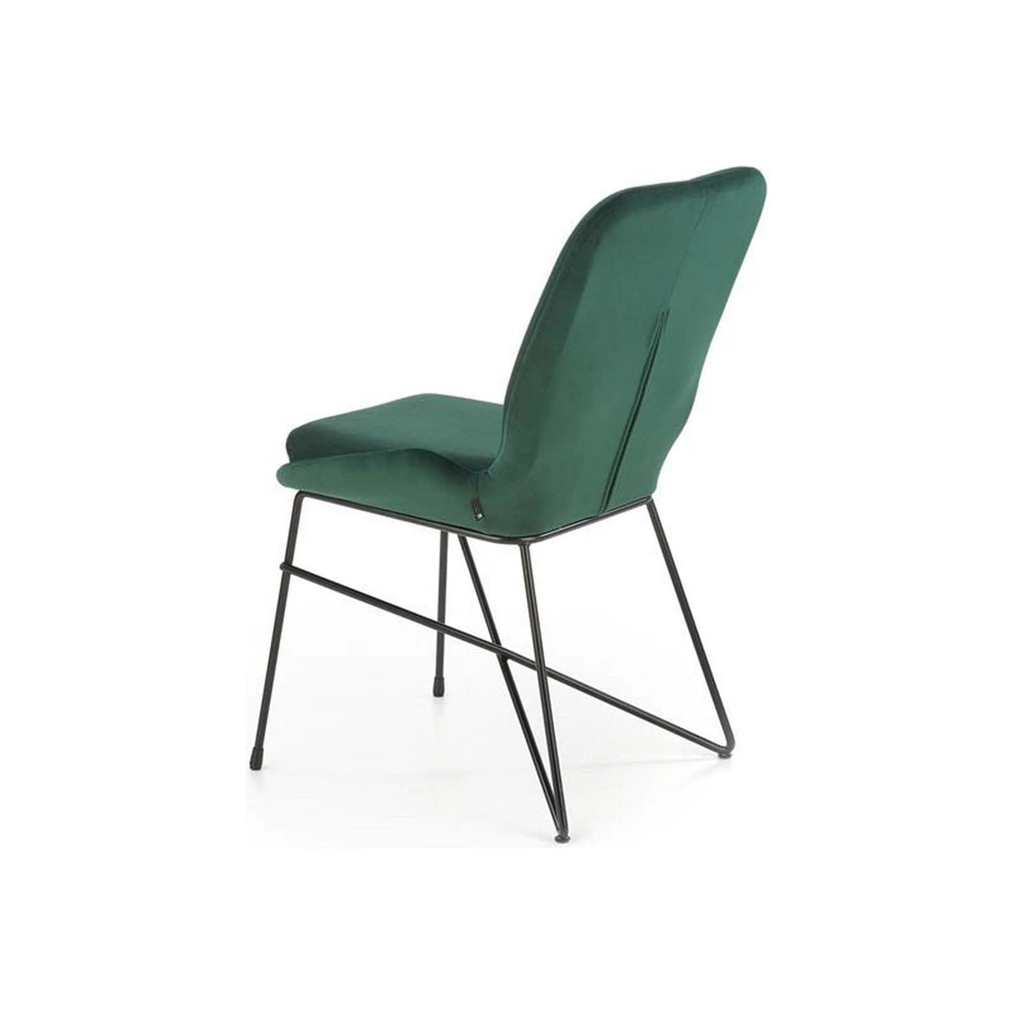 Scaun K454, verde/negru, stofa catifelata/metal, 46x55x83 cm