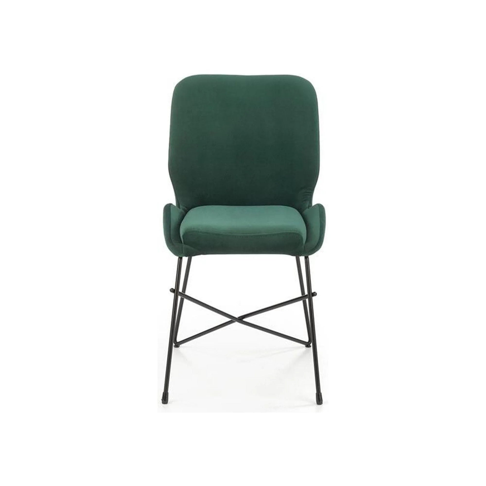 Scaun K454, verde/negru, stofa catifelata/metal, 46x55x83 cm