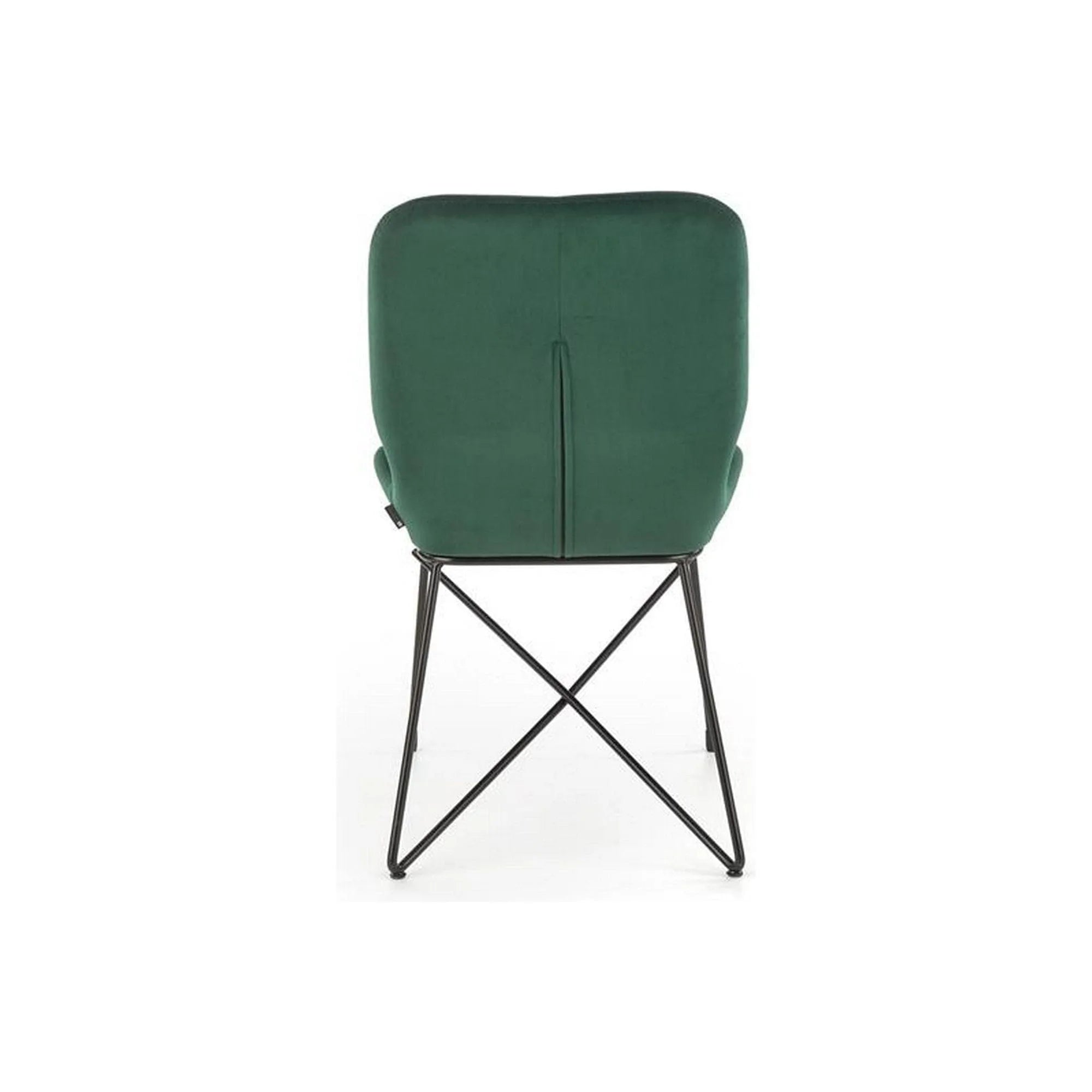 Scaun K454, verde/negru, stofa catifelata/metal, 46x55x83 cm
