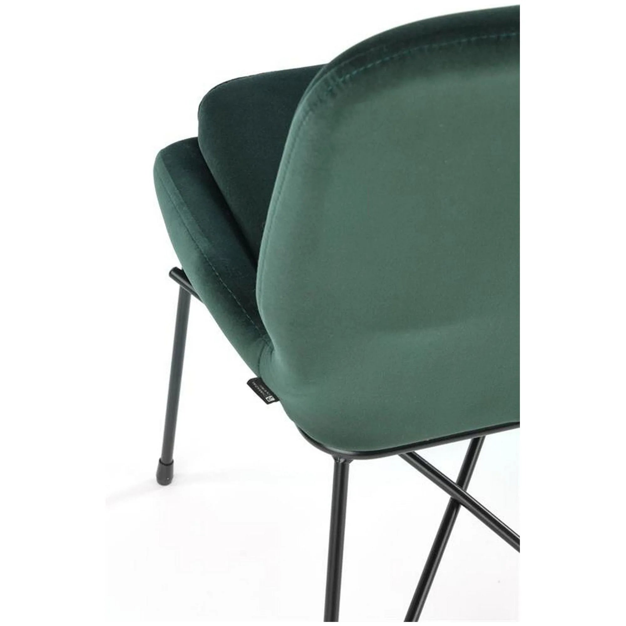 Scaun K454, verde/negru, stofa catifelata/metal, 46x55x83 cm