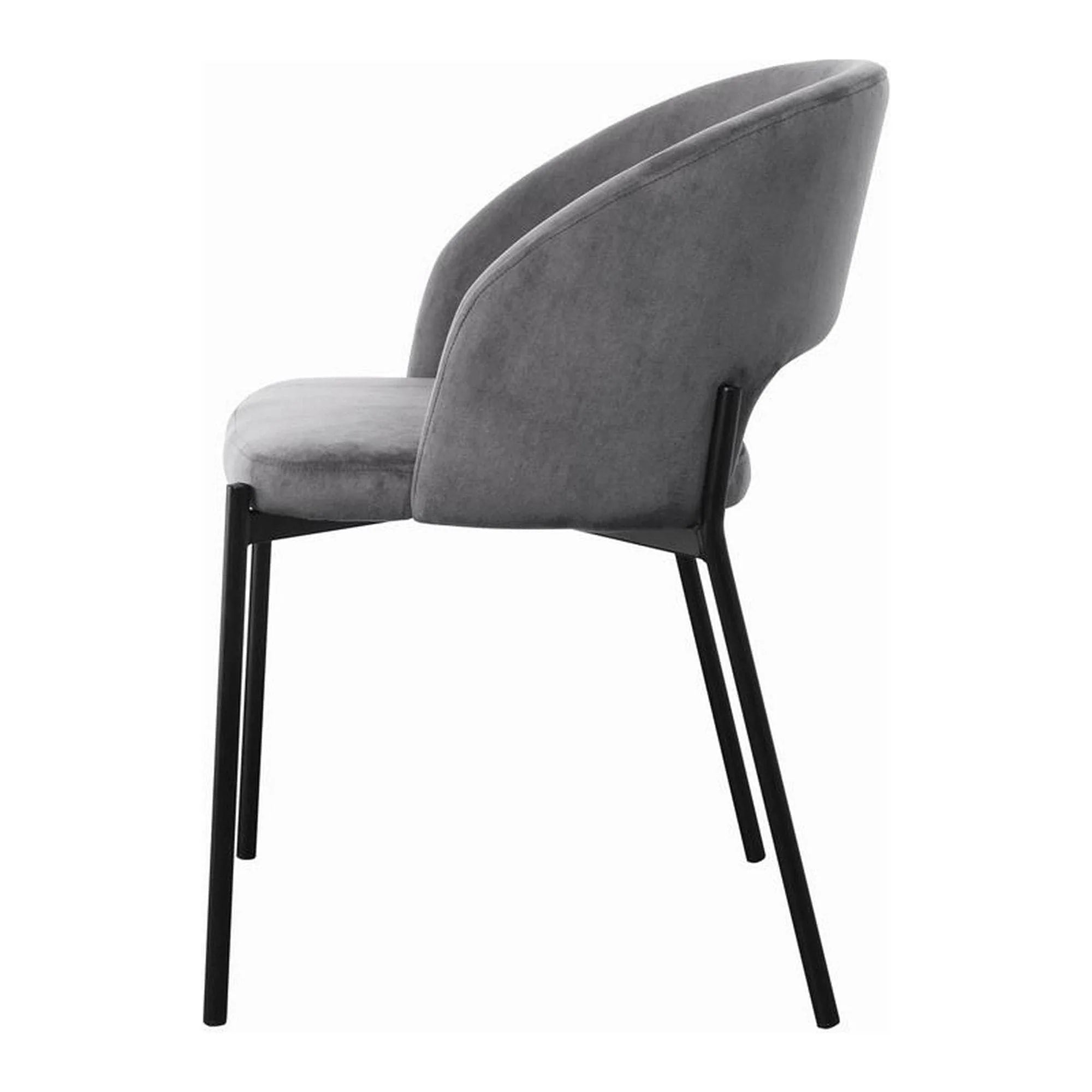 Scaun K455, gri/negru, stofa catifelata/metal, 51x57x77 cm