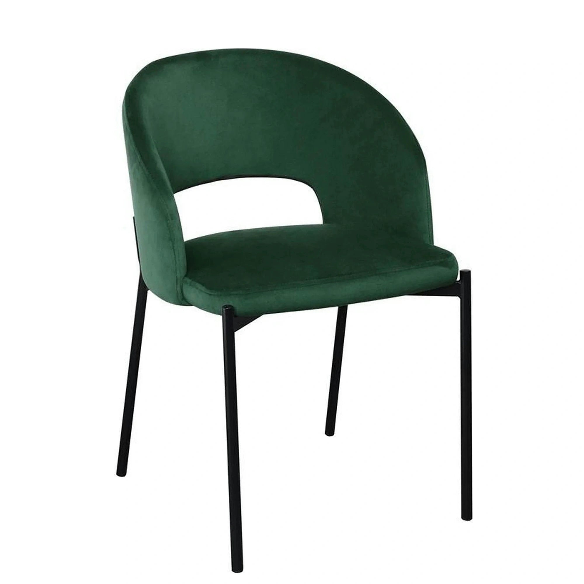 Scaun K455, verde/negru, stofa catifelata/metal, 51x57x77 cm