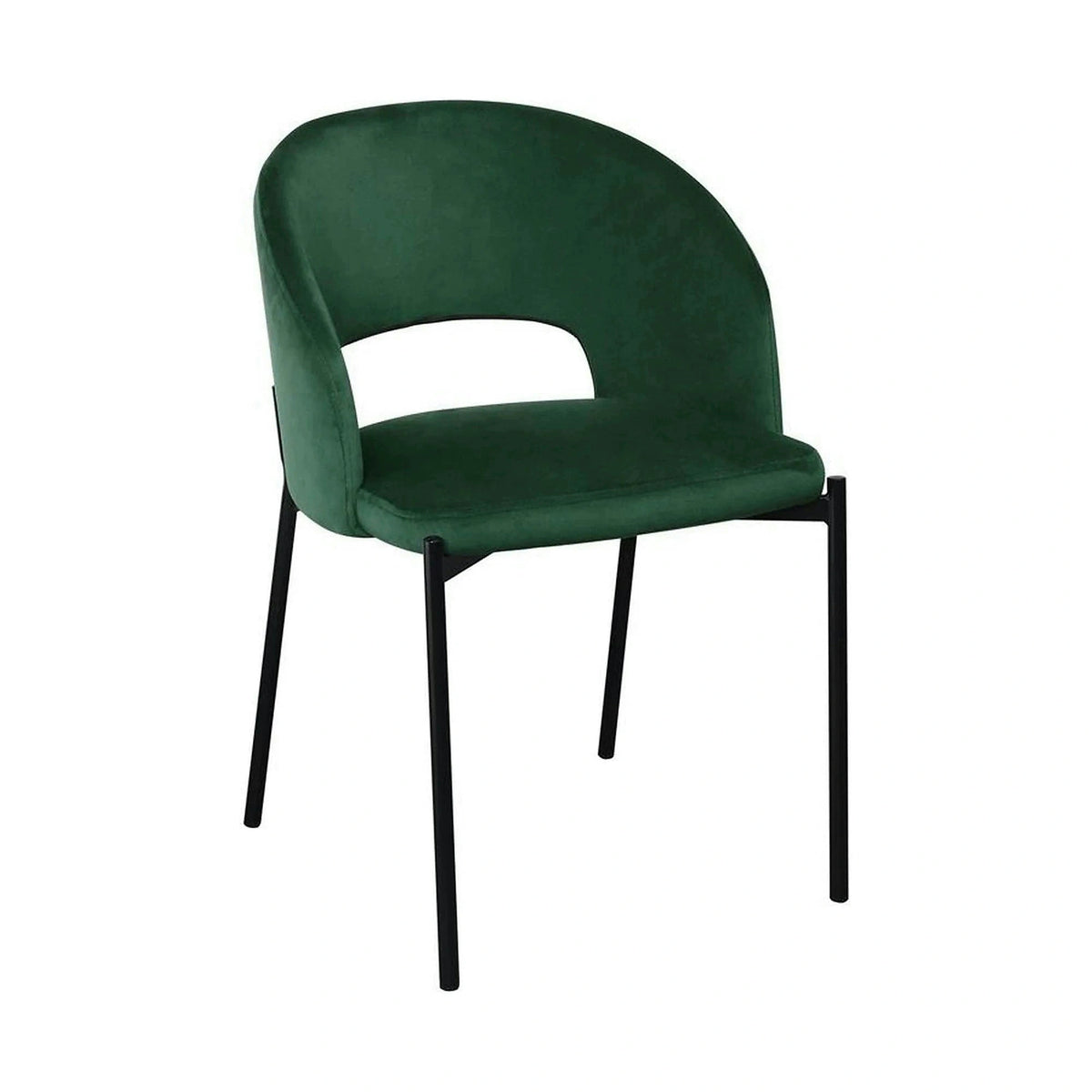 Scaun K455, verde/negru, stofa catifelata/metal, 51x57x77 cm