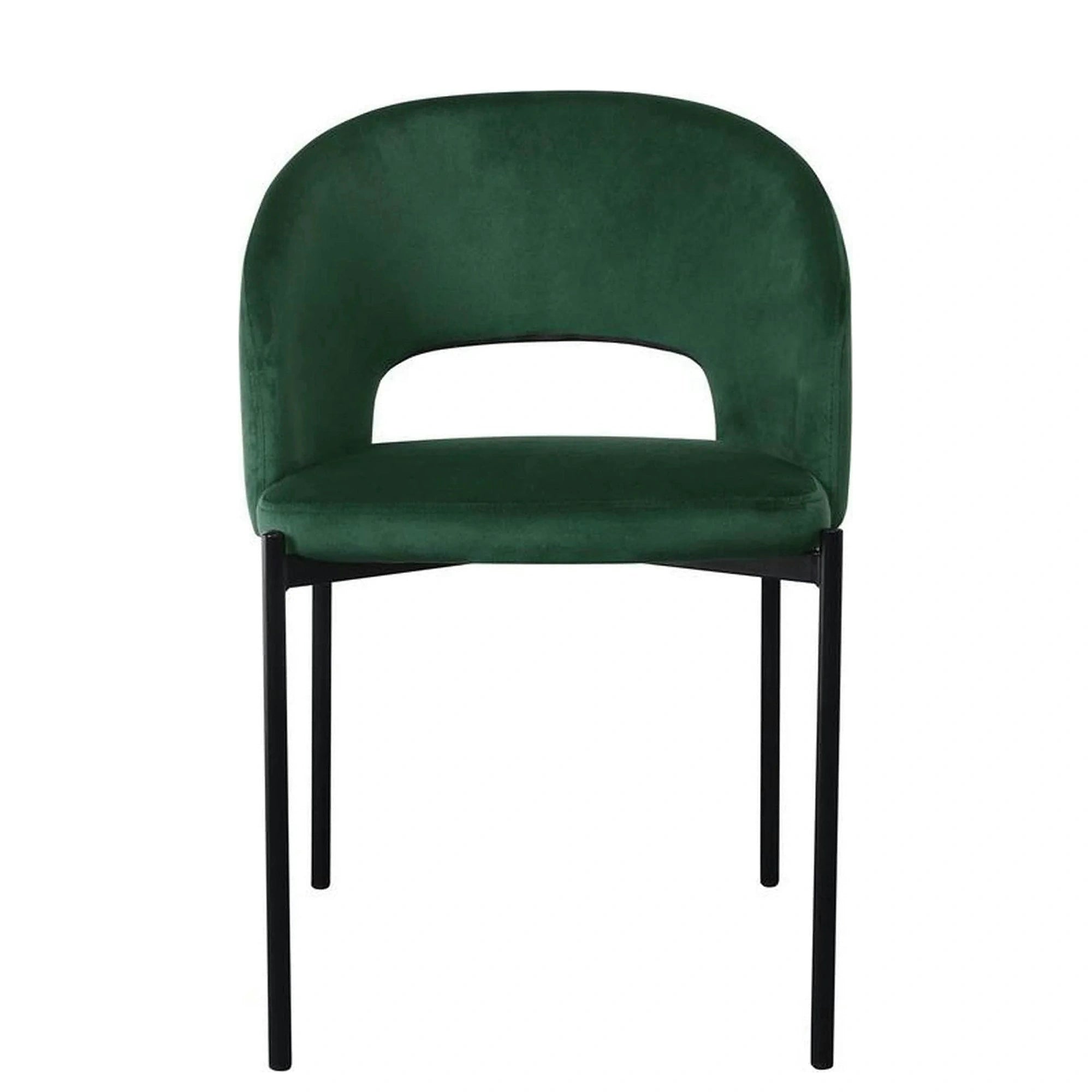 Scaun K455, verde/negru, stofa catifelata/metal, 51x57x77 cm