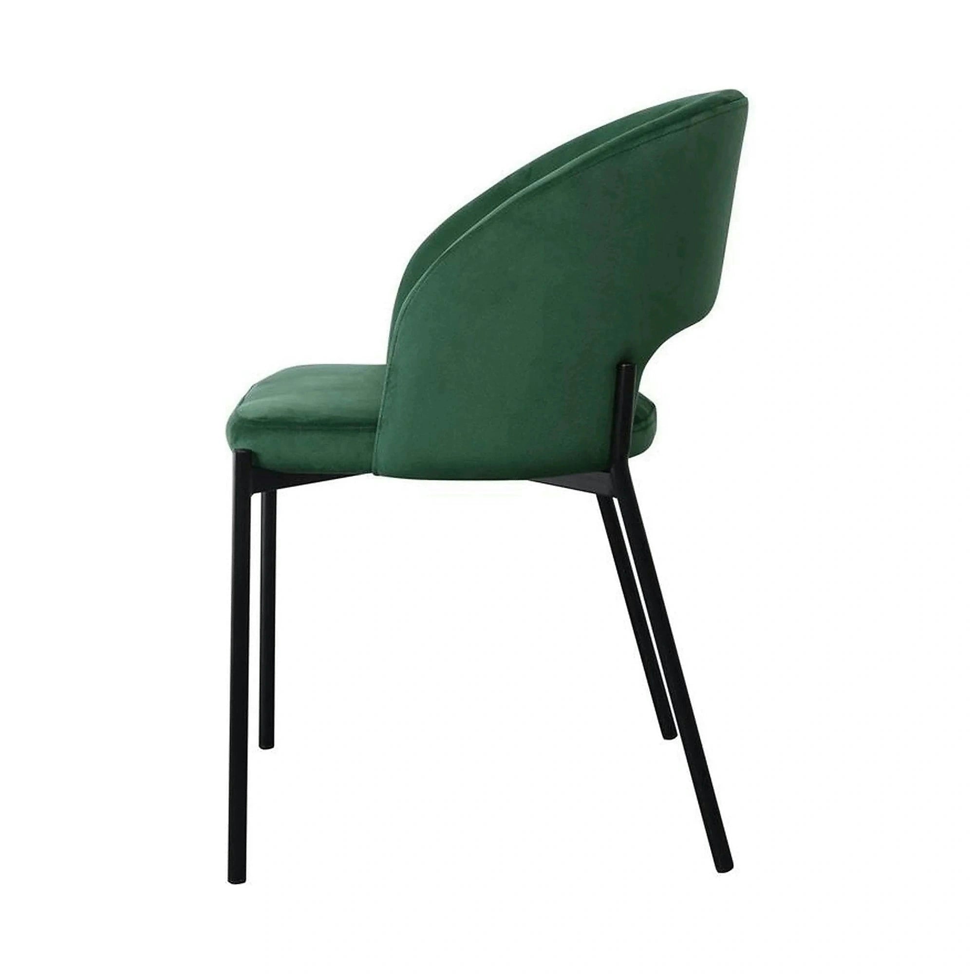 Scaun K455, verde/negru, stofa catifelata/metal, 51x57x77 cm