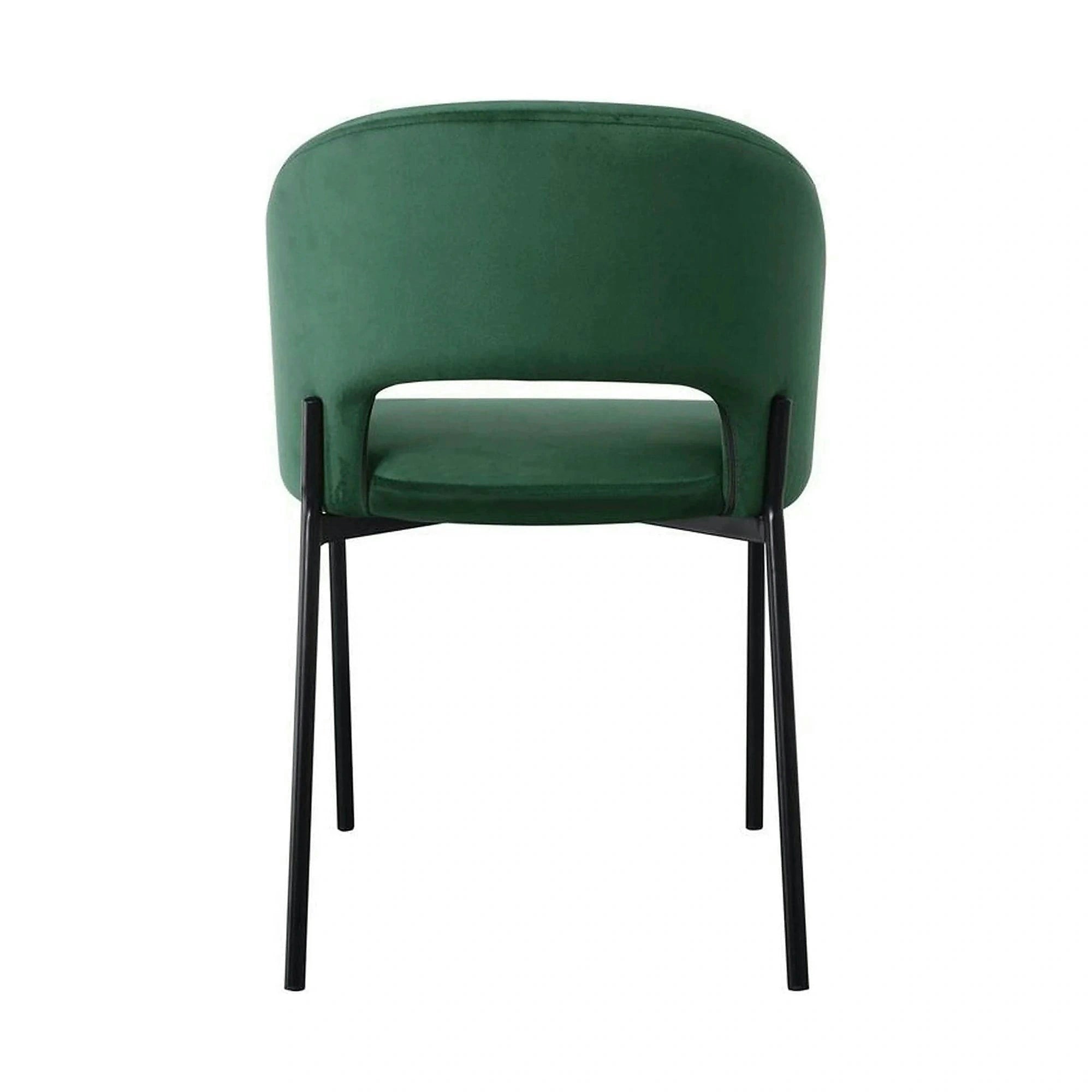 Scaun K455, verde/negru, stofa catifelata/metal, 51x57x77 cm