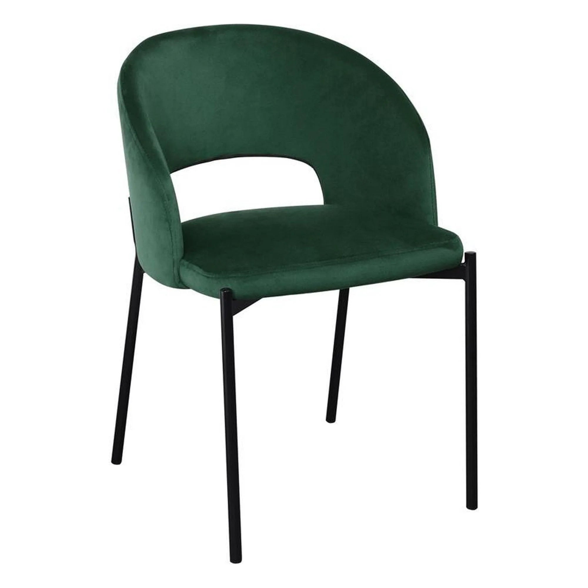 Scaun K455, verde/negru, stofa catifelata/metal, 51x57x77 cm