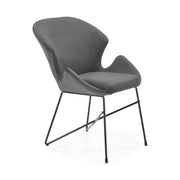 Scaun K458, gri/negru, stofa catifelata/metal, 57x62x82 cm