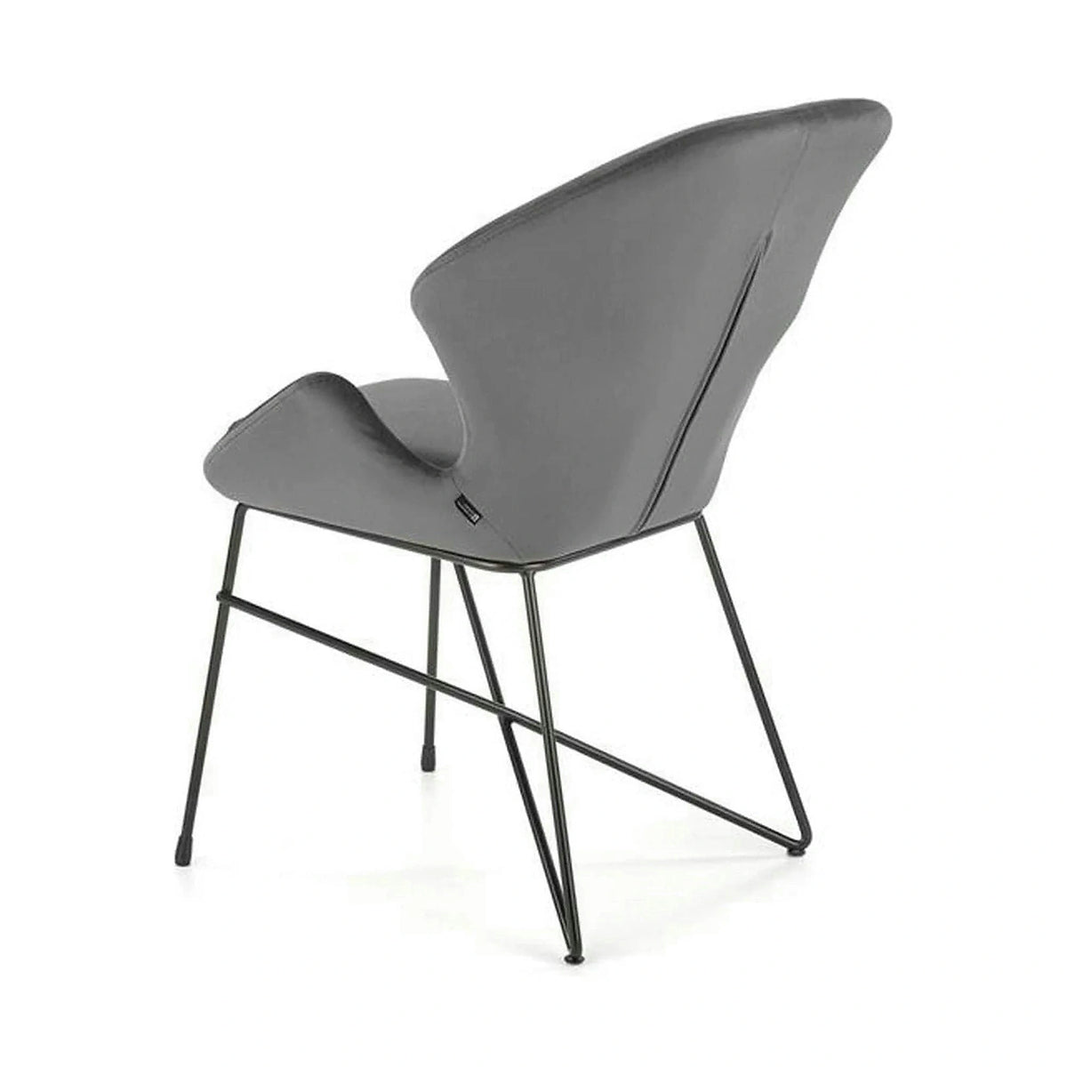 Scaun K458, gri/negru, stofa catifelata/metal, 57x62x82 cm