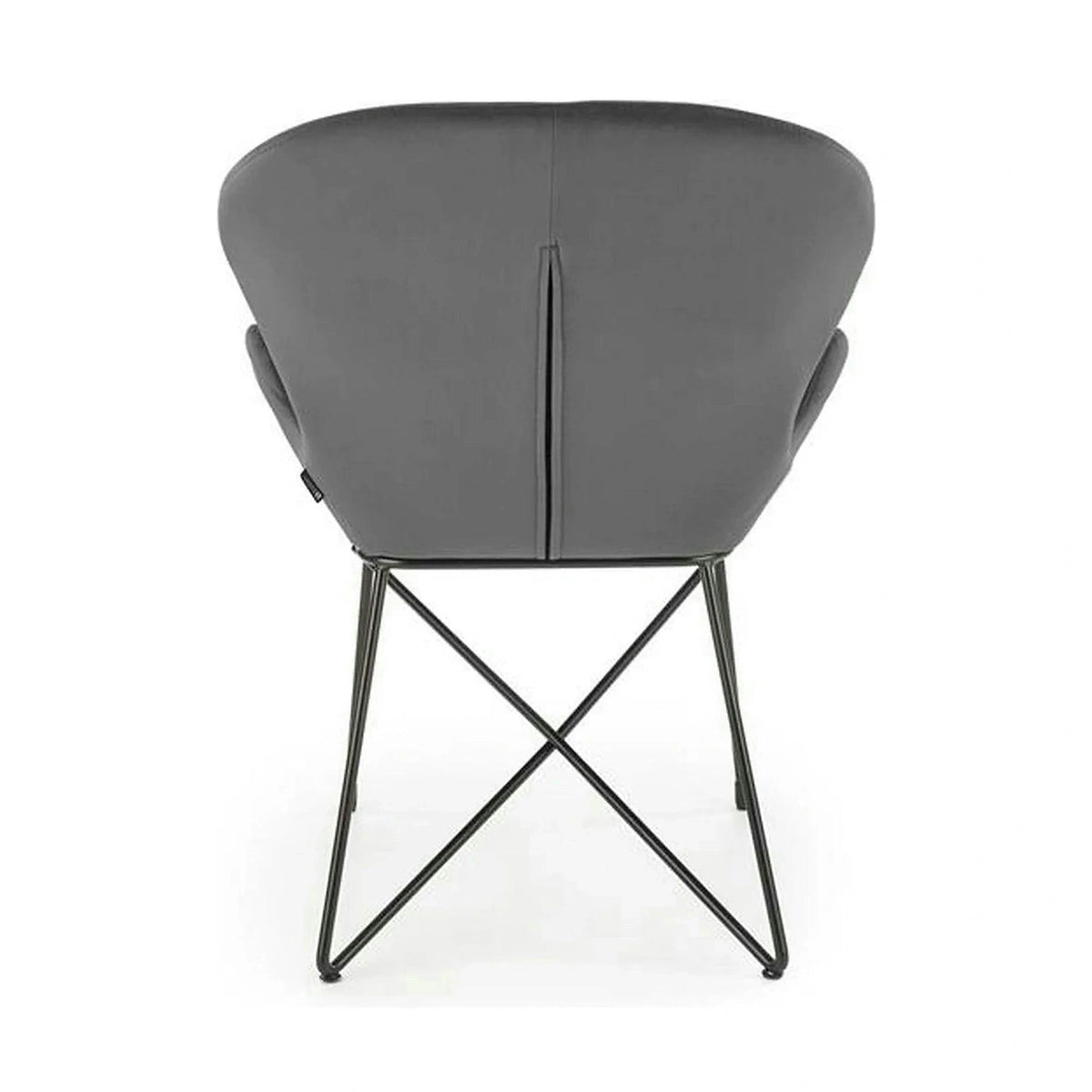 Scaun K458, gri/negru, stofa catifelata/metal, 57x62x82 cm