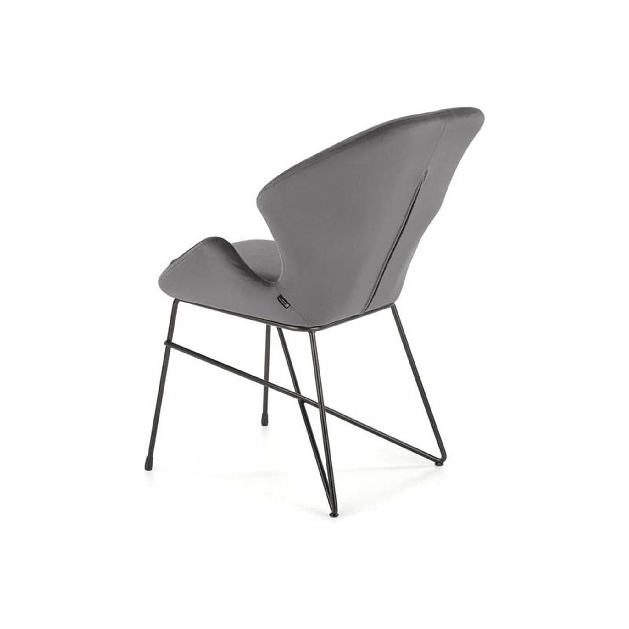 Scaun K458, gri/negru, stofa catifelata/metal, 57x62x82 cm