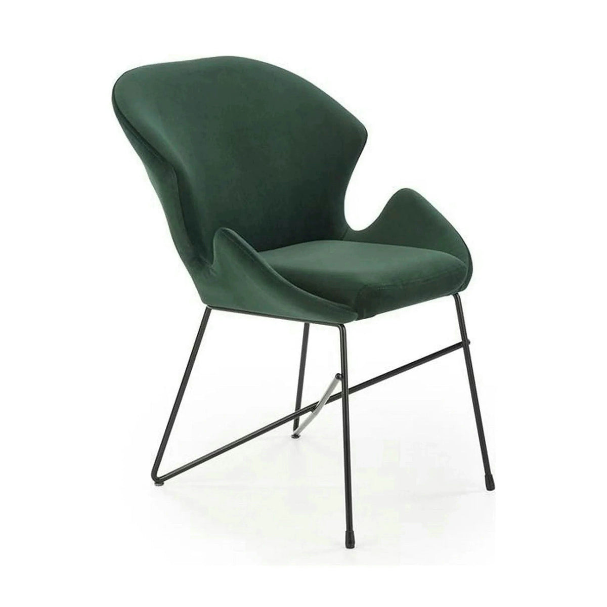 Scaun K458, verde/negru, stofa catifelata/metal, 57x62x82 cm