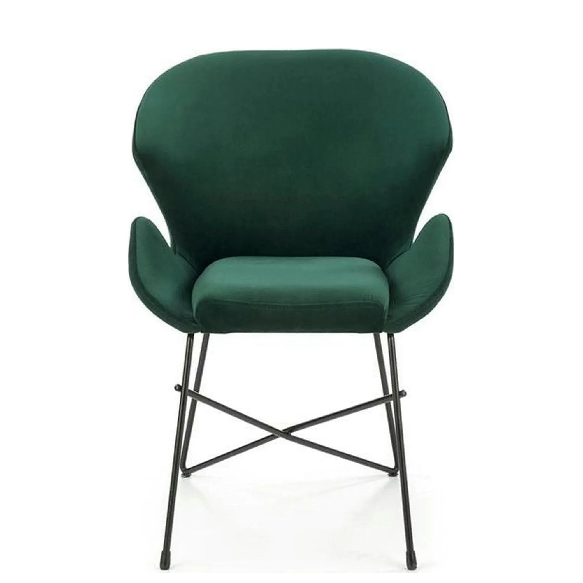 Scaun K458, verde/negru, stofa catifelata/metal, 57x62x82 cm