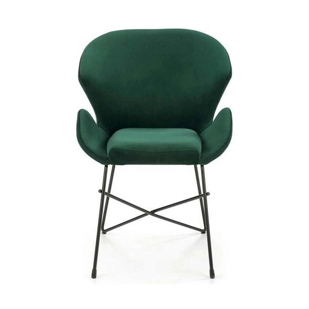 Scaun K458, verde/negru, stofa catifelata/metal, 57x62x82 cm