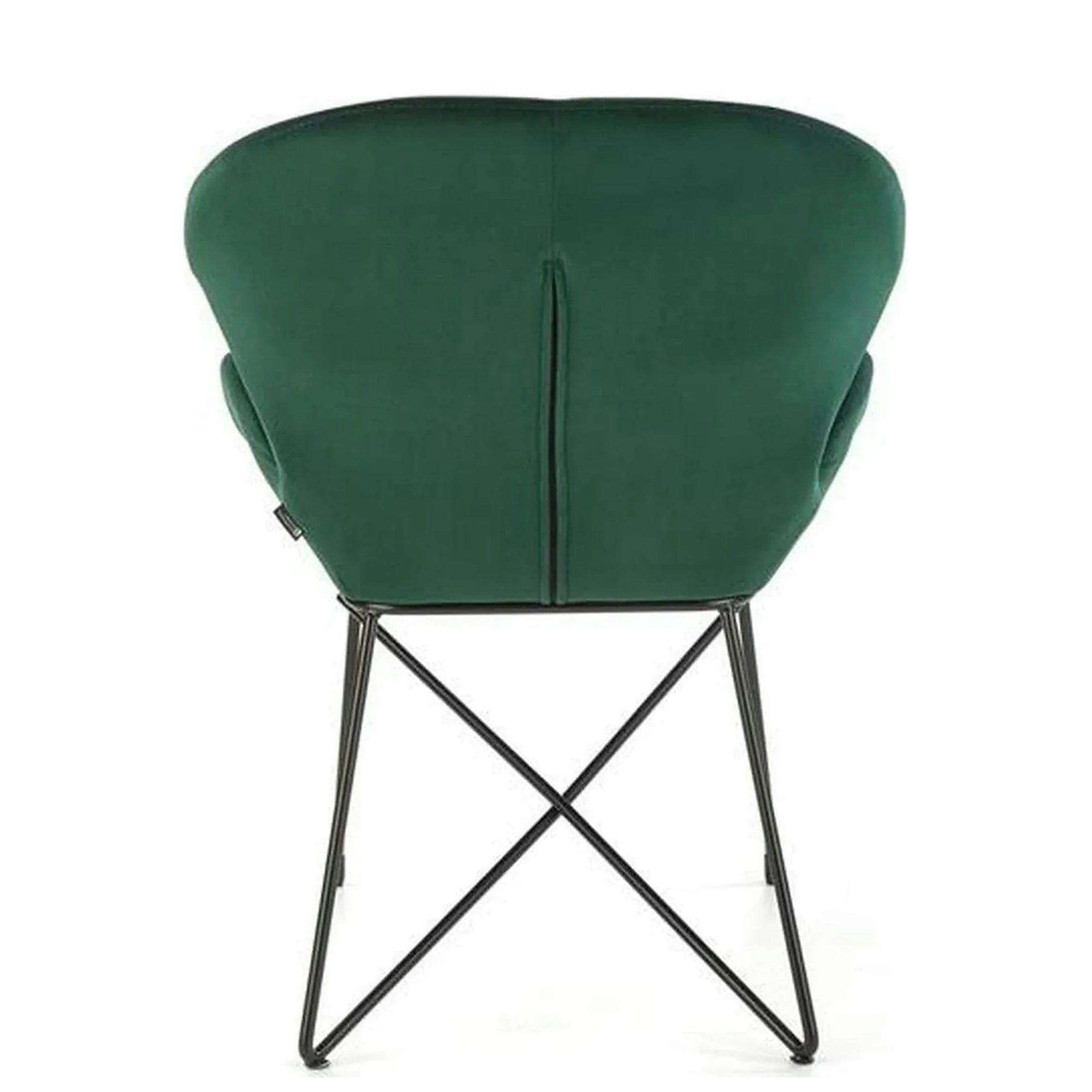 Scaun K458, verde/negru, stofa catifelata/metal, 57x62x82 cm