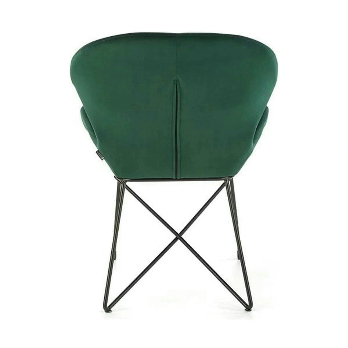 Scaun K458, verde/negru, stofa catifelata/metal, 57x62x82 cm