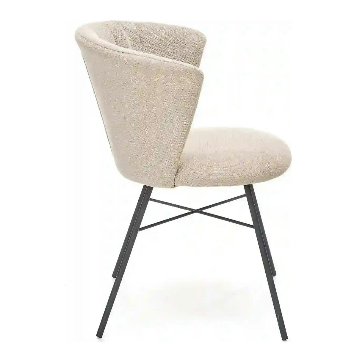 Scaun K459, bej/negru, stofa clasica/otel, 60x59x79 cm
