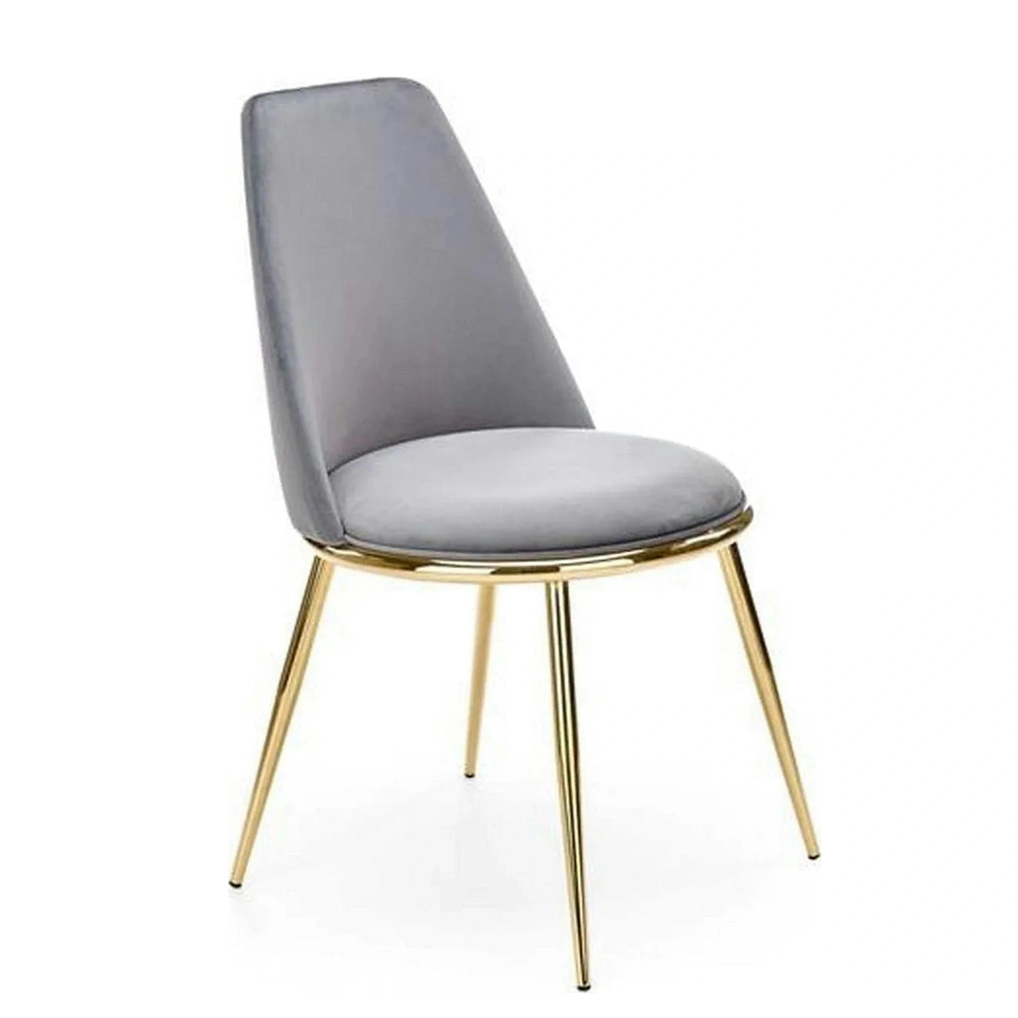 Scaun K460, gri/auriu, stofa catifelata/metal, 49x54x84 cm