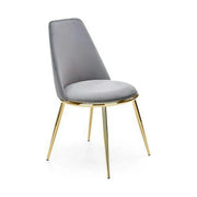 Scaun K460, gri/auriu, stofa catifelata/metal, 49x54x84 cm