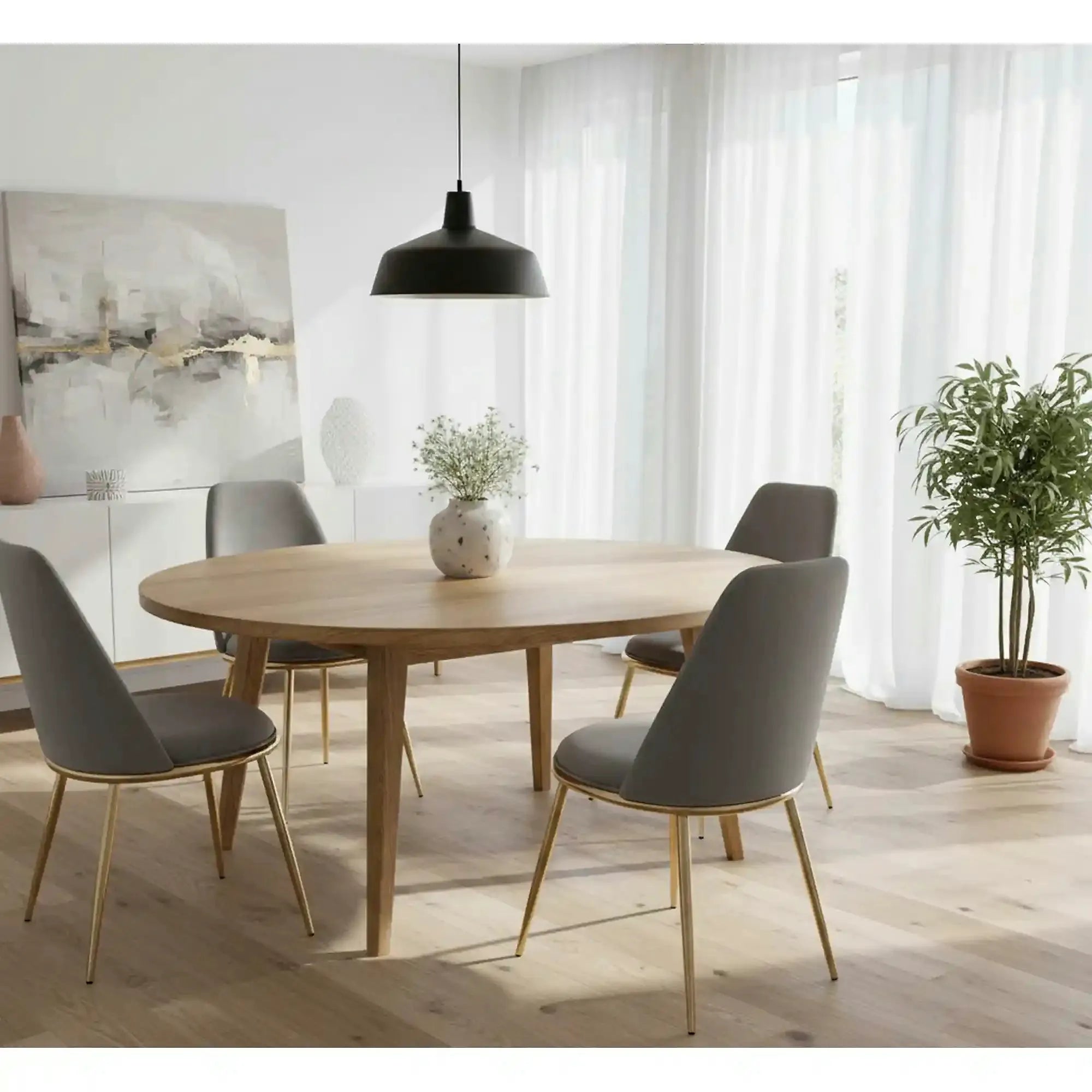 Scaun K460, gri/auriu, stofa catifelata/metal, 49x54x84 cm